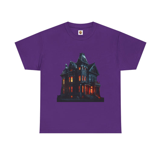 Haunted Victorian House And Loving It Graphic Tee Shirt T-Shirt - Unisex Heavy Cotton, Horror, Scary, Halloween, Gothic, Geek, Nerd