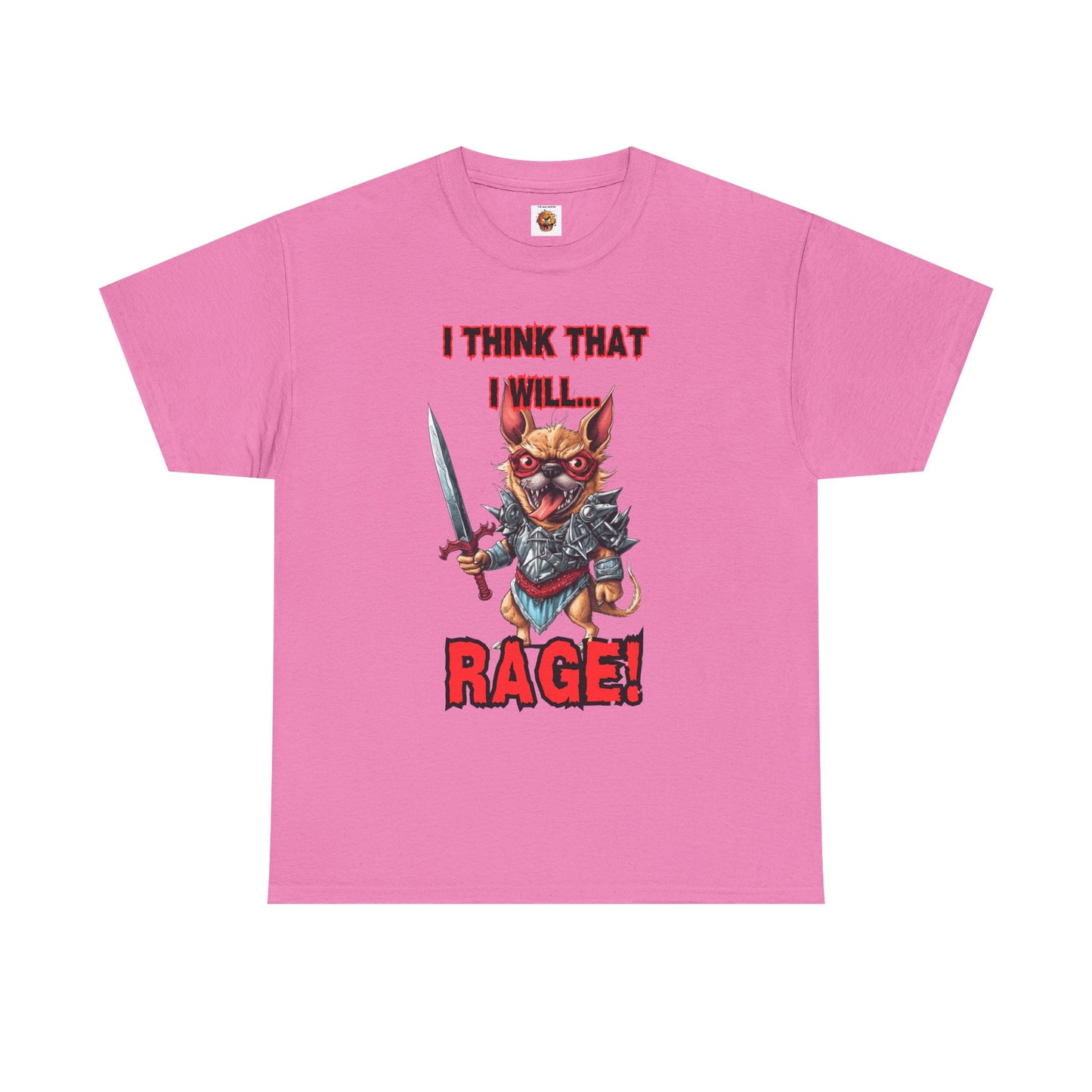 'I Think That I Will RAGE' Chihuahua Barbarian Unisex Heavy Cotton Tee, Funny Graphic T-Shirt, Gift for Dog Lovers, Unique Humor Shirt, D&D, DND, RPG, TTRPG, Geek, Nerd