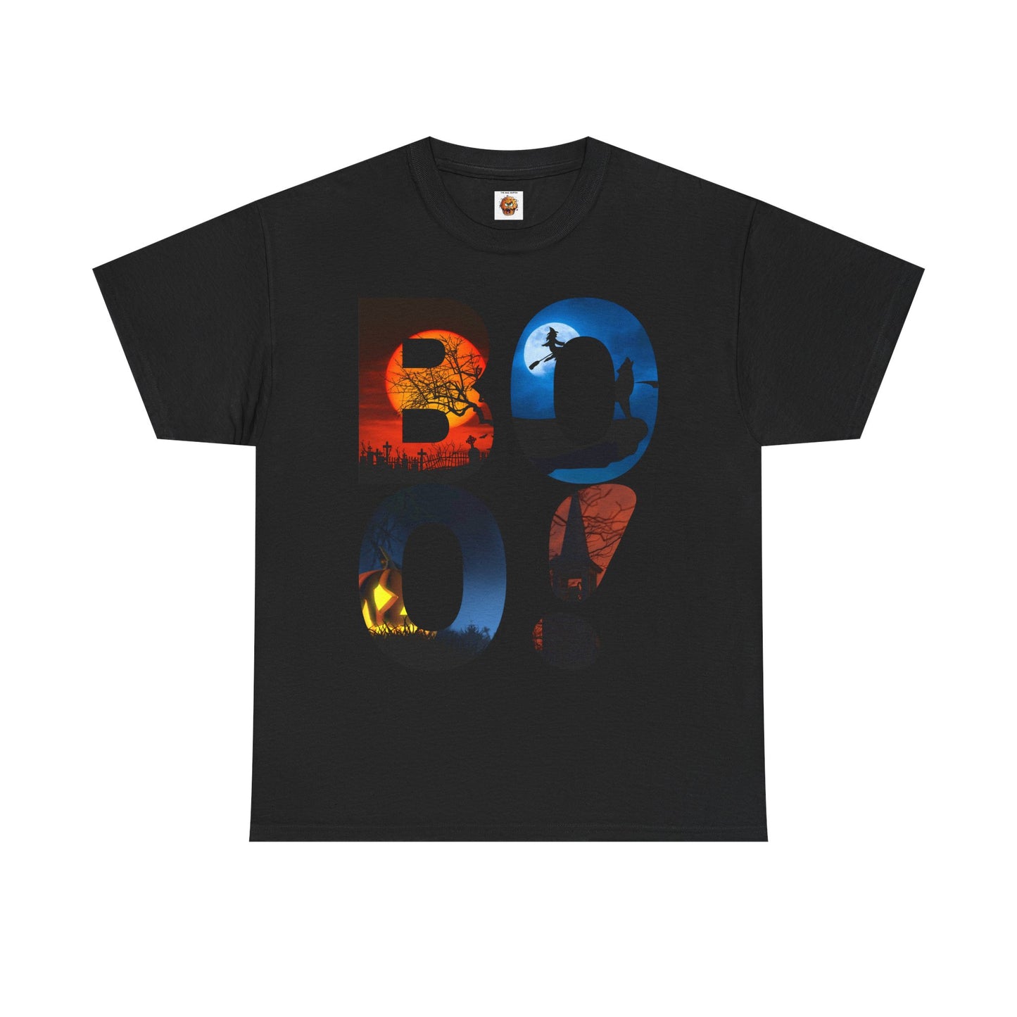 Cute Funny Halloween Boo! Unisex Heavy Cotton Tee Shirt T-Shirt - For Horror Lovers, Scary, Geek, Nerd