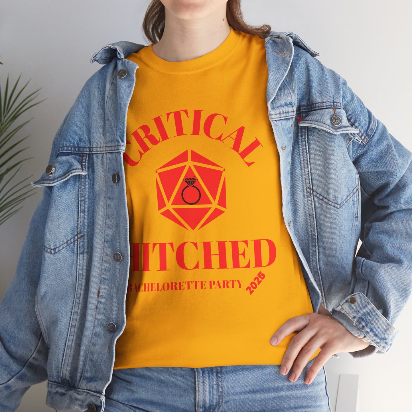 Critical Hitched Bachelorette Party 2025 Tee - Unisex Heavy Cotton, D&D, DND, RPG, TTRPG, Geek, Nerd, Wedding, Engagement