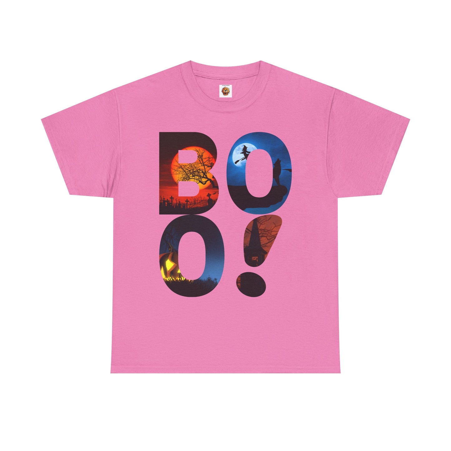 Cute Funny Halloween Boo! Unisex Heavy Cotton Tee Shirt T-Shirt - For Horror Lovers, Scary, Geek, Nerd