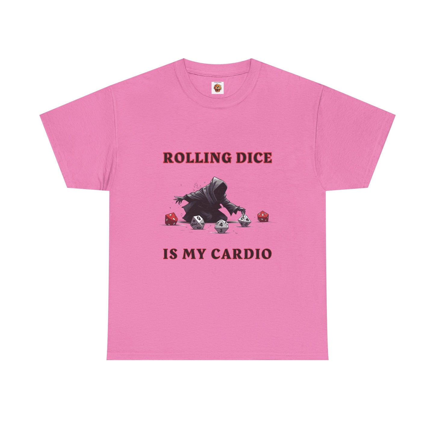 Rolling Dice Is My Cardio Unisex Heavy Cotton Tee Shirt - RPG, TTRPG, Roleplaying Game, Geek, Nerd, D20