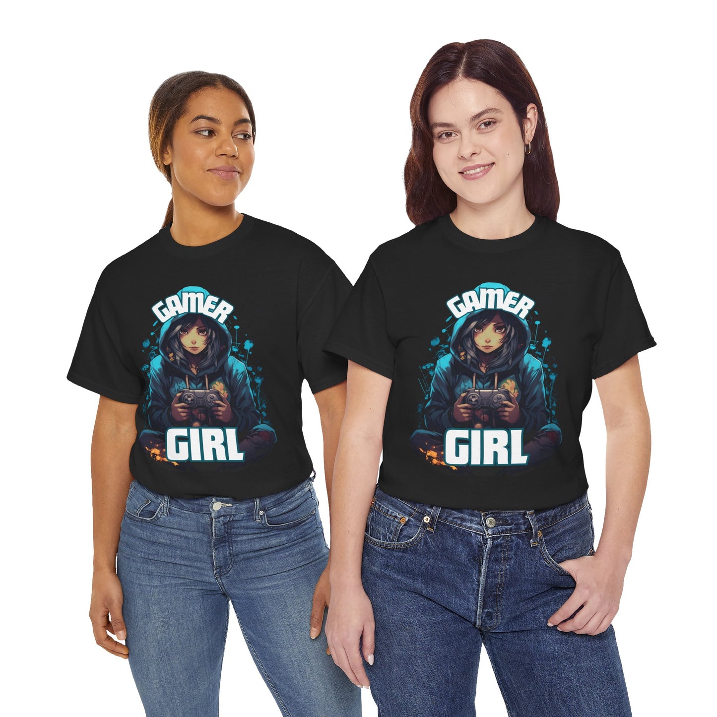Gamer Girl Hoodie, Ear Phones, Controller Unisex Heavy Cotton Tee - Comfortable Casual Tee for Gaming Enthusiasts, Video Game, Geek, Nerd