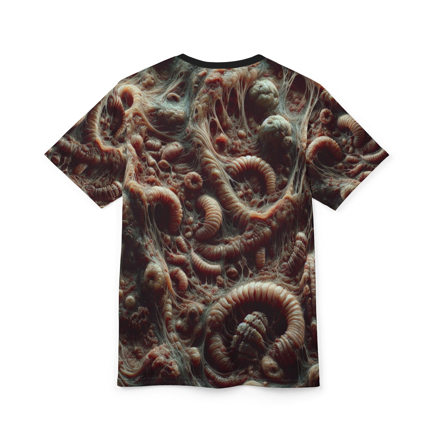 Parasitic Infestation (Body Horror) AOP Unisex Sci-Fi Tee - Intricate Organic Pattern Design, Veins, Boils, Parasites, Worms, Tentacles, Gross, Scary, Creepy, Halloween