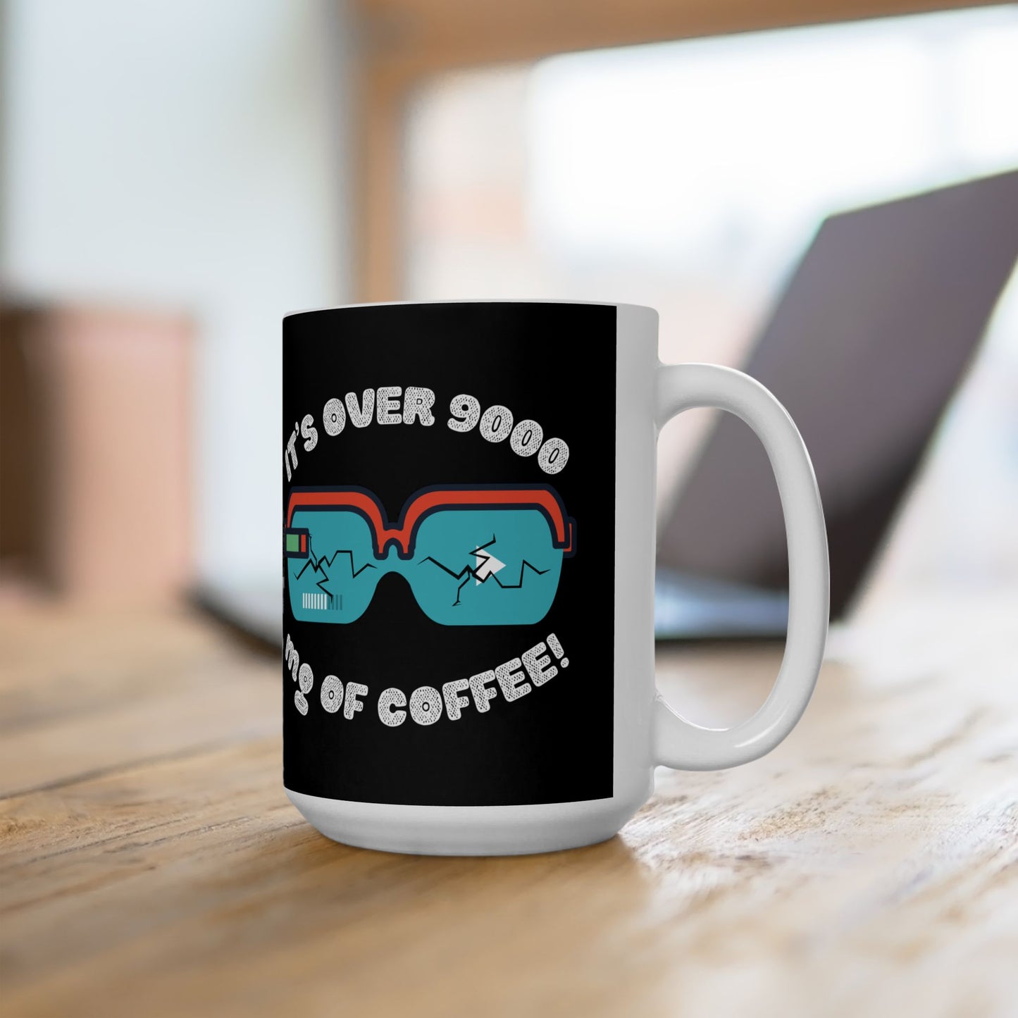 Funny Shonen Anime Coffee Mug - "It's Over 9000 mg of Coffee!" - Perfect Gift for Animation Fans, DBZ, Weeb, Otaku, Geek, Nerd