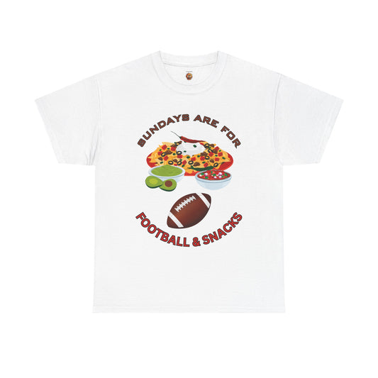 Sundays Are for Football & Snacks Tee, Unisex Cotton Shirt, Game Day Apparel, Fun Gift for Sports Lovers, Weekend Vibes, Super Bowl