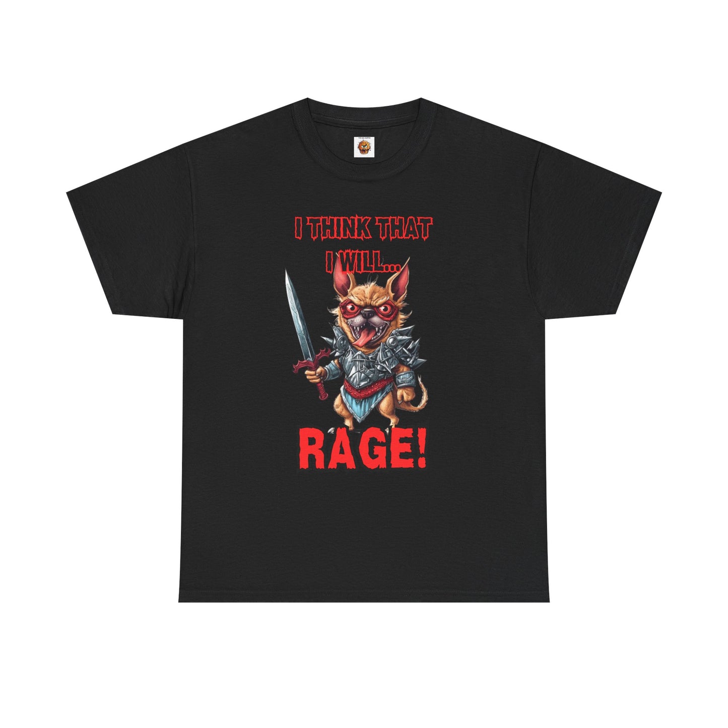 'I Think That I Will RAGE' Chihuahua Barbarian Unisex Heavy Cotton Tee, Funny Graphic T-Shirt, Gift for Dog Lovers, Unique Humor Shirt, D&D, DND, RPG, TTRPG, Geek, Nerd