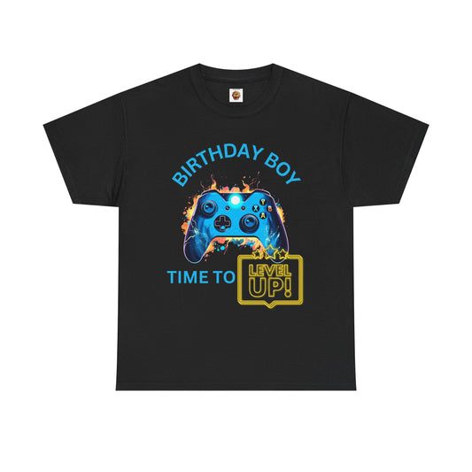 Happy Birthday Boy Gaming T-Shirt - Time To Level Up Celebration Tee Shirt, Gamer, Video Games, Great For Boys, Men, Gentlemen, Geek, Nerd