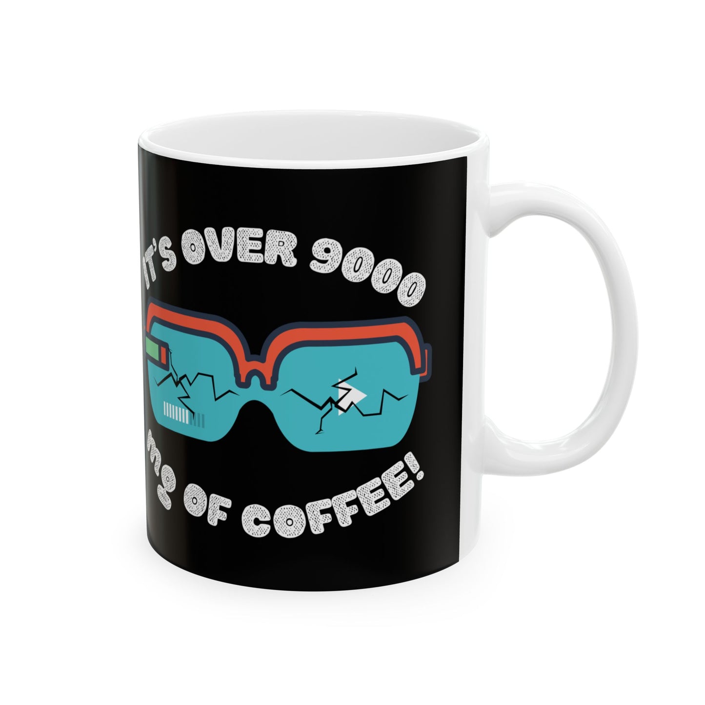Funny Shonen Anime Coffee Mug - "It's Over 9000 mg of Coffee!" - Perfect Gift for Animation Fans, DBZ, Weeb, Otaku, Geek, Nerd