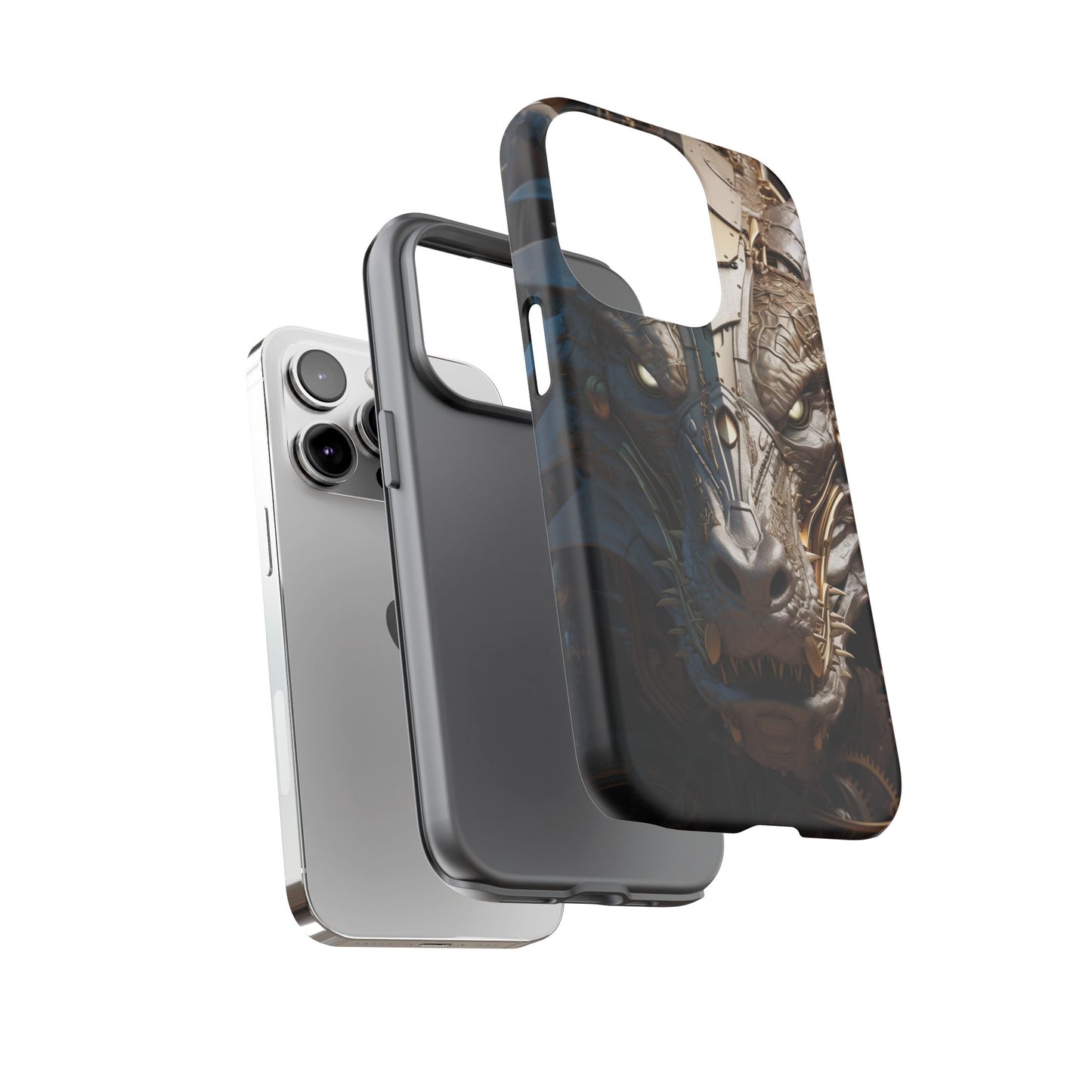 Hyper Realistic 3D Design Clockwork Dragon Phone Case - For Fantasy Lovers, D&D, RPG, TTRPG, Geek, Nerd