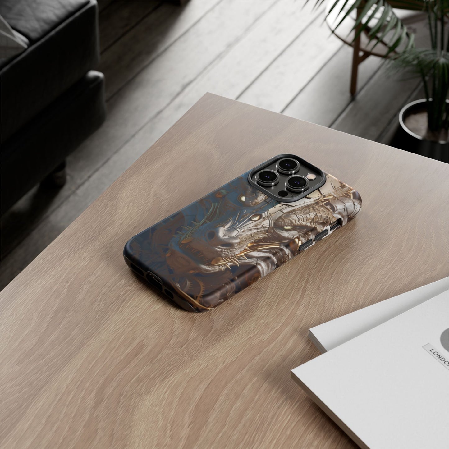 Hyper Realistic 3D Design Clockwork Dragon Phone Case - For Fantasy Lovers, D&D, RPG, TTRPG, Geek, Nerd