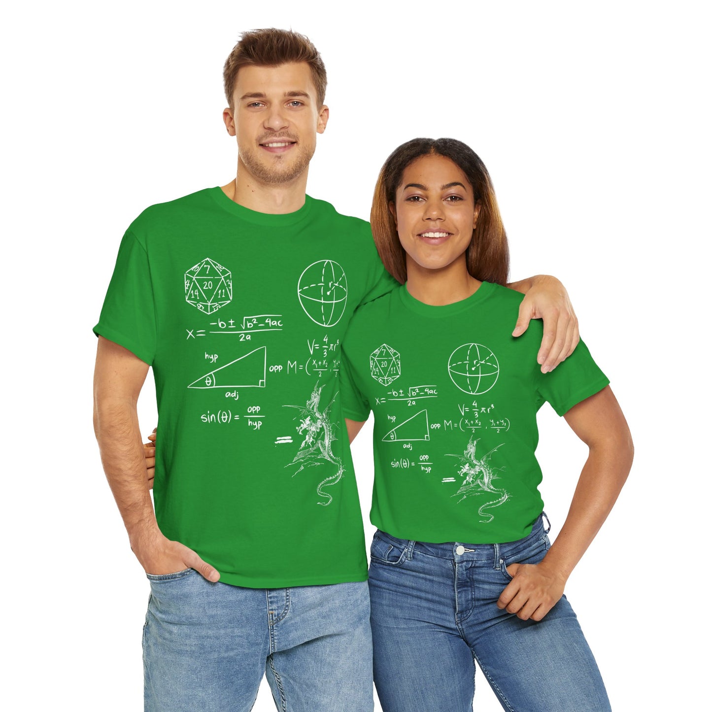'The Science Of A D20' Mathematical Dungeon & Dragon Tee | Science Shirt for Nerds, Gifts for Geeks, Math Lover Apparel, Unisex Cotton Top, DND, RPG, TTRPG, Nerd, Dice