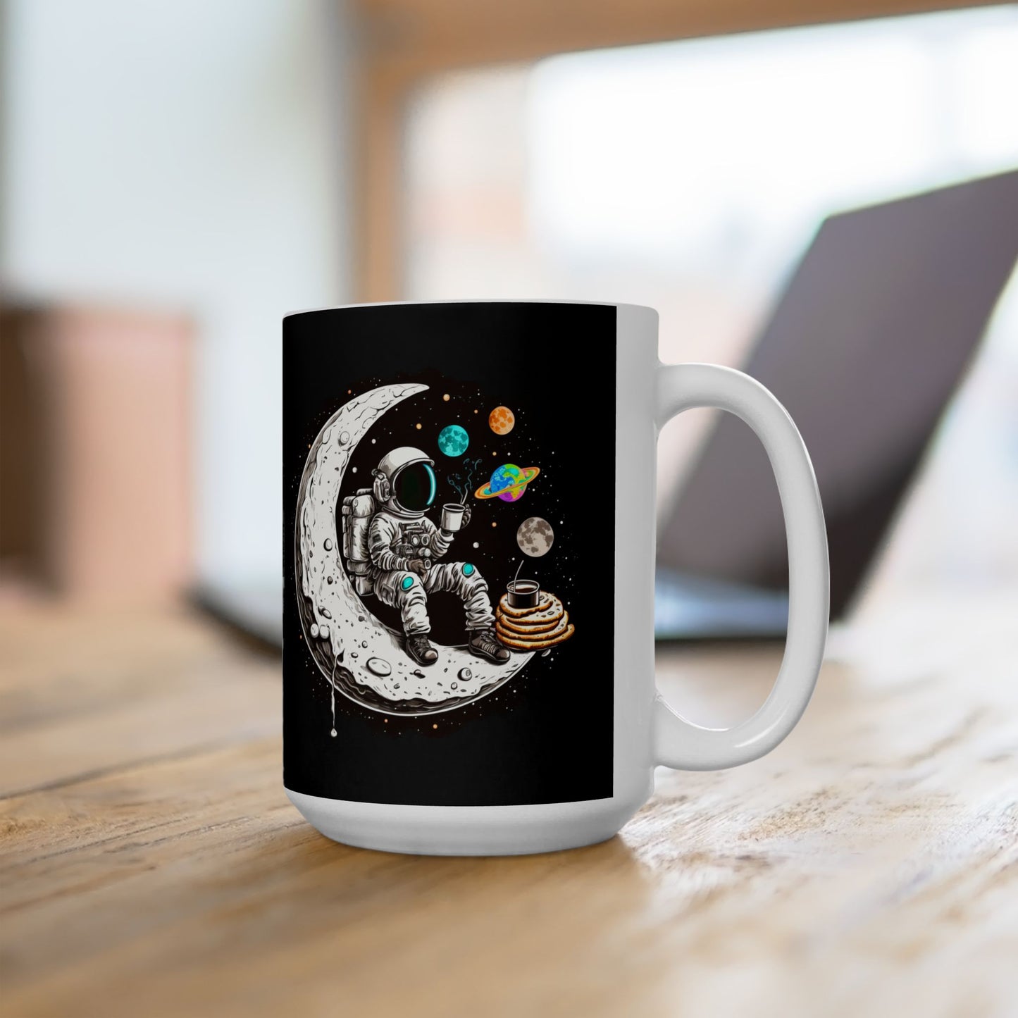 Cosmic Astronaut Ceramic Mug - "Caffeine: The Final Frontier" - Perfect for Space Lovers & Coffee Enthusiasts, Space, Science, Moon, Planets, Geek, Nerd