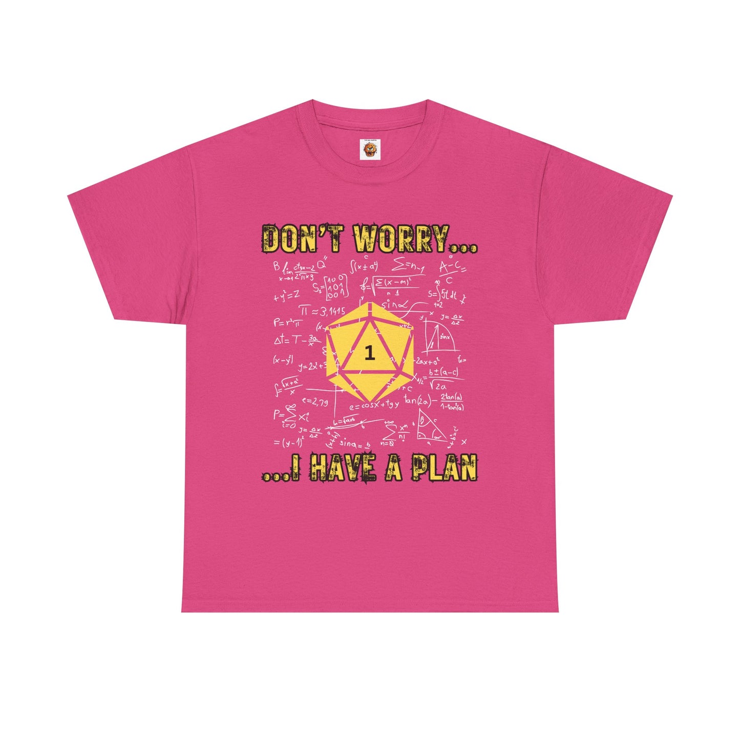 Funny Math Dungeons and Dragons DND Unisex Heavy Cotton Tee Shirt - "Don't Worry... I Have a Plan", T-Shirt, RPG, TTRPG, Roleplaying, Geek, Nerd