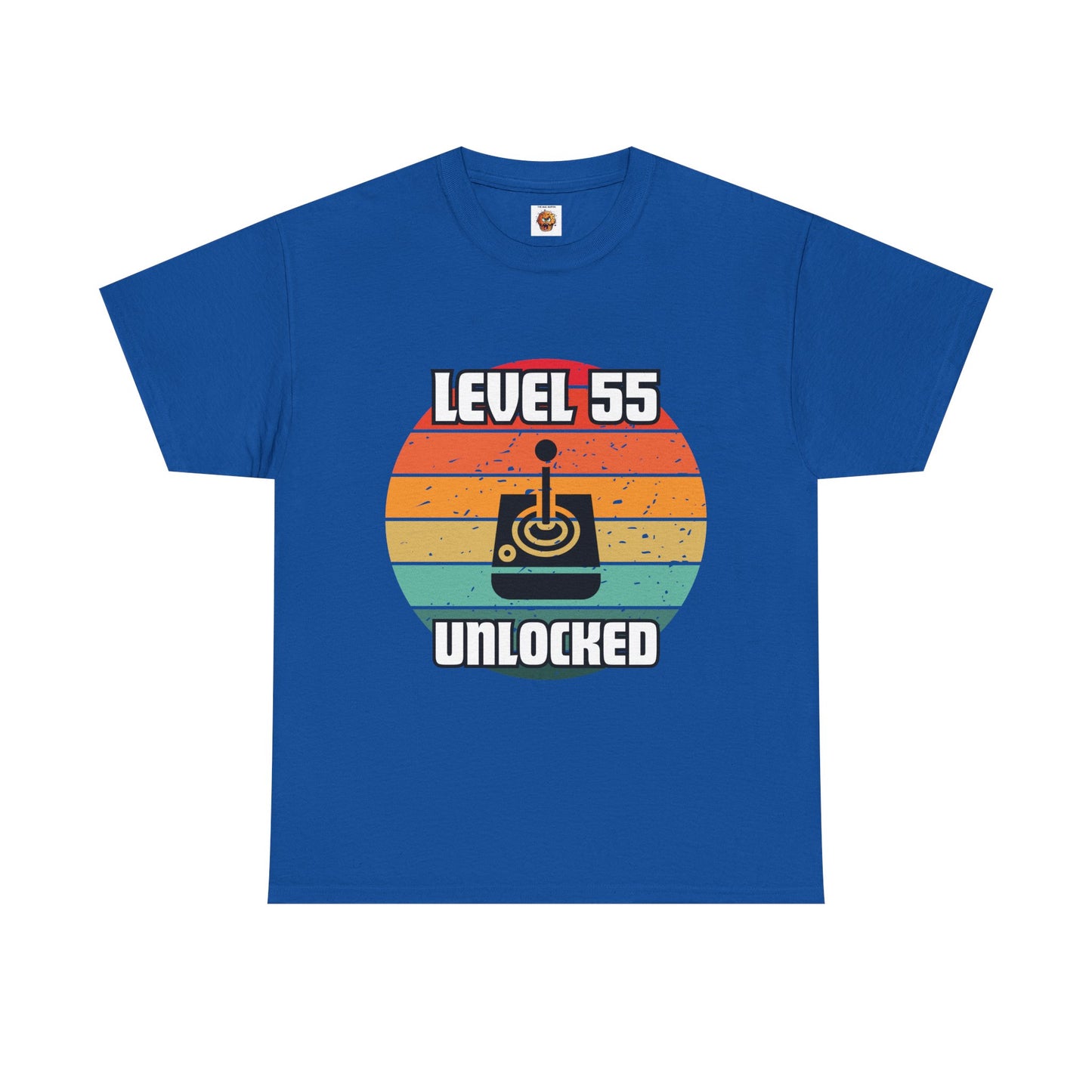 Gaming Level 55 Unlocked Tee - Unisex Heavy Cotton T-Shirt, Video Game, Gamer, Happy Birthday Shirt, Geek, Nerd, Retro