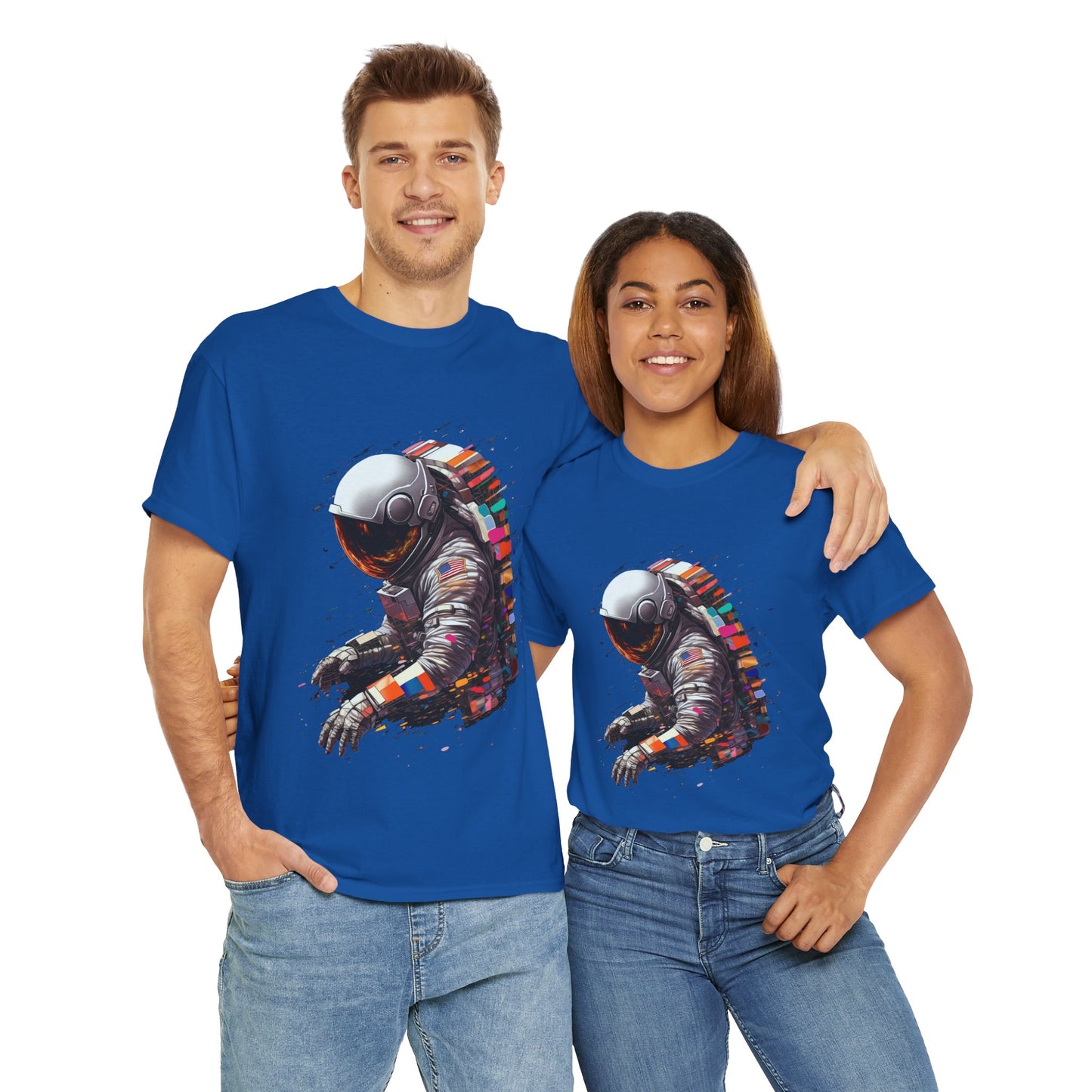 U.S. Astronaut Cosmic Explorer Unisex Heavy Cotton Tee Shirt - Space-Themed Graphic T-Shirt, Geek, Nerd