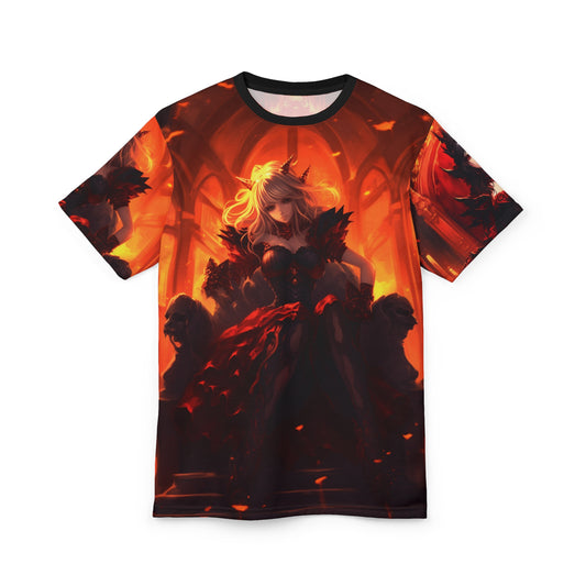 Shadow Queen Sisters Thrones Fantasy Themed Unisex AOP Tee – Dramatic Dark Art Design, Anime, Gothic, Halloween, Waifu, Geek, Nerd
