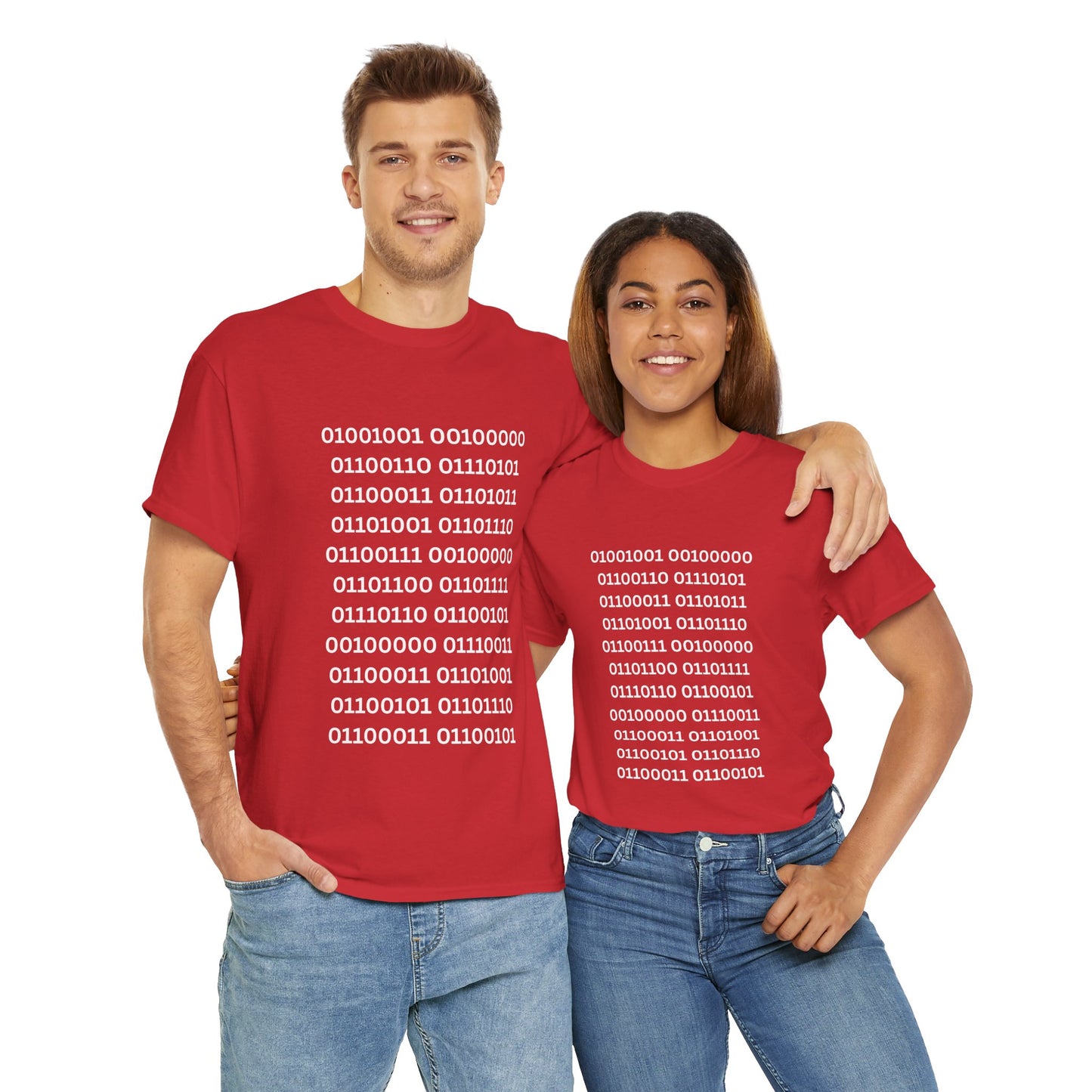 "I F---ing Love Science' Unisex Cotton Tee Shirt - Binary Code Design for Tech Enthusiasts, Geek, Nerd