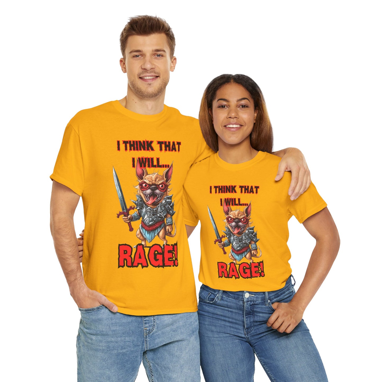 'I Think That I Will RAGE' Chihuahua Barbarian Unisex Heavy Cotton Tee, Funny Graphic T-Shirt, Gift for Dog Lovers, Unique Humor Shirt, D&D, DND, RPG, TTRPG, Geek, Nerd
