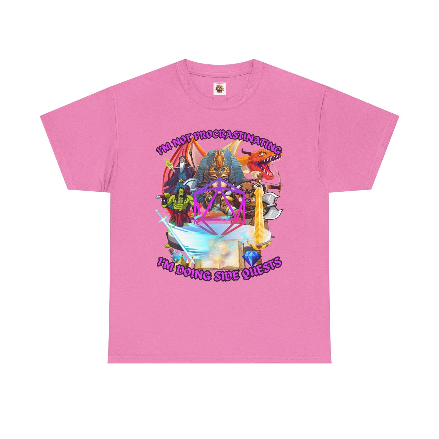 Quirky Funny Graphic Tee - "I'm Not Procrastinating, I'm Doing Side Quests" - Fun Gift for Gamers, Cozy Casual Wear, Summer Vibes, DND, RPG, TTRPG, Geek, Nerd