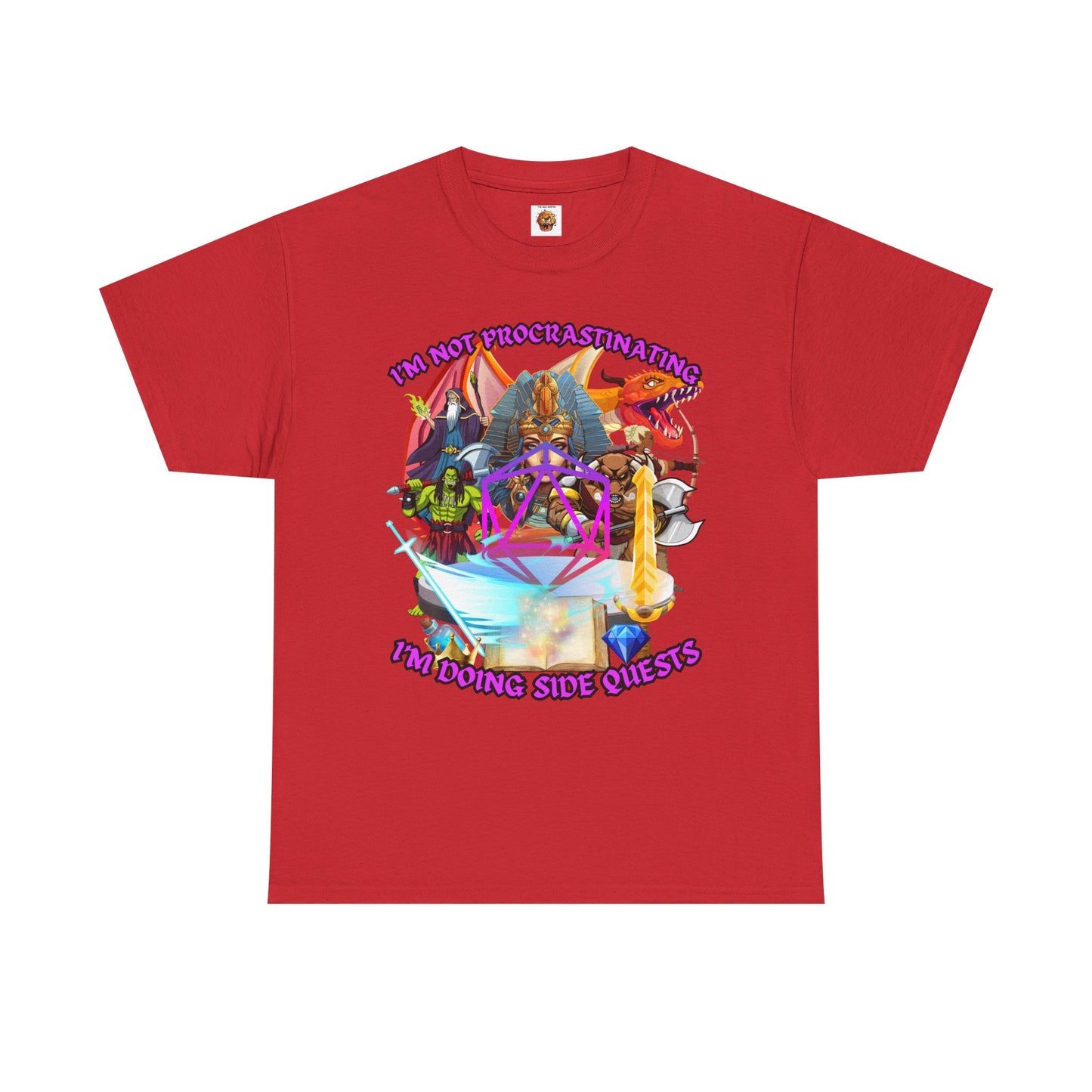 Quirky Funny Graphic Tee - "I'm Not Procrastinating, I'm Doing Side Quests" - Fun Gift for Gamers, Cozy Casual Wear, Summer Vibes, DND, RPG, TTRPG, Geek, Nerd