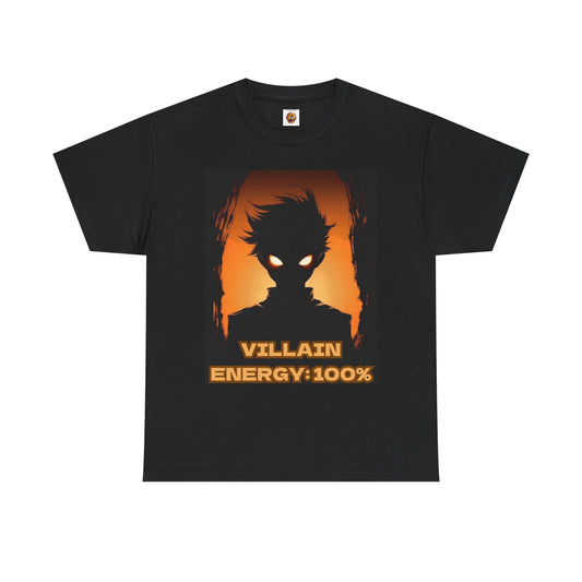 Villain Energy 100% Shonen Anime Unisex Heavy Cotton Tee Shirt - Bold Graphic T-Shirt for Fun and Casual Wear, Geek, Nerd