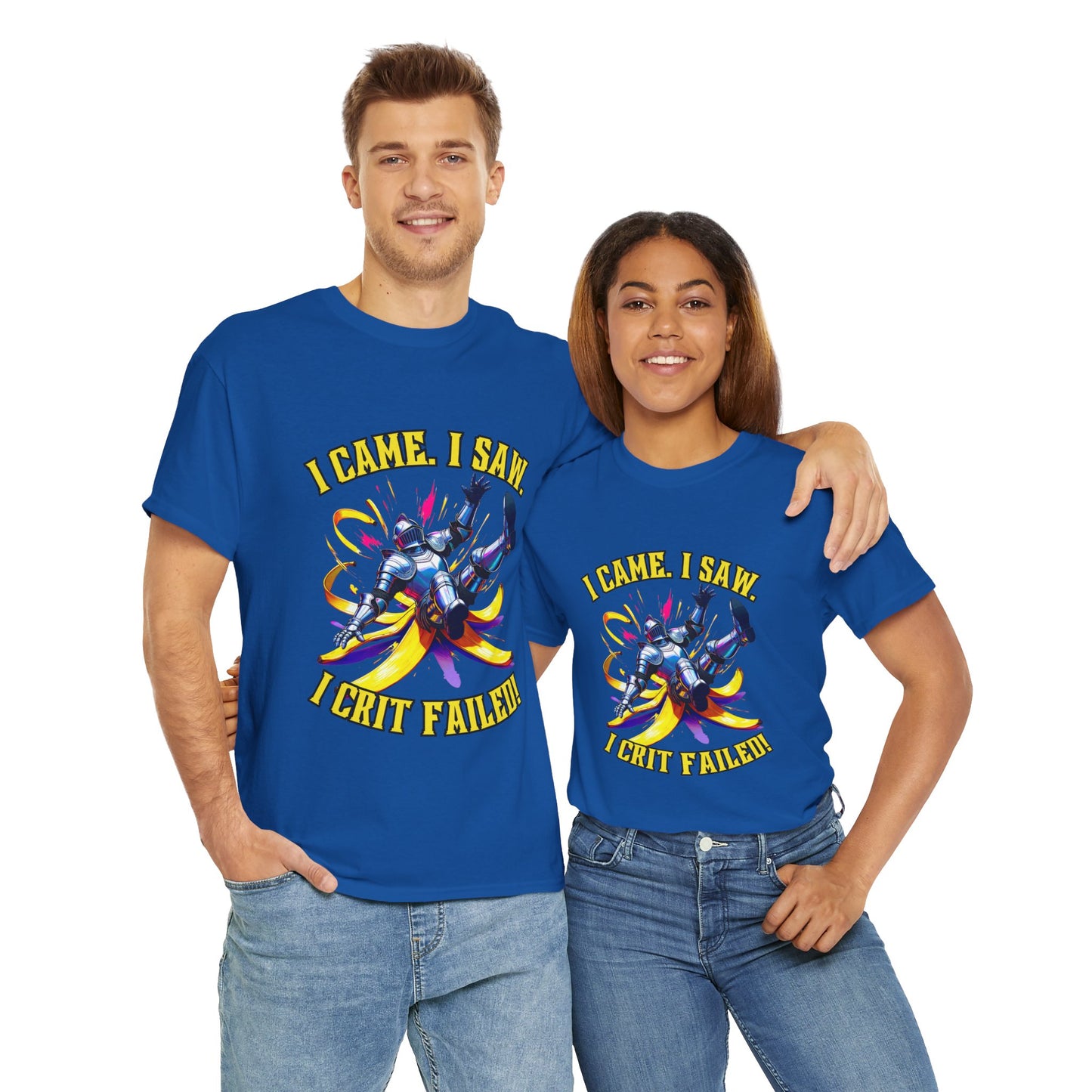 Funny Gamer Unisex Tee - 'I Came, I Saw, I Crit Failed' - Perfect for Gaming Gifts, Birthday, or Casual Wear, DND, RPG, TTRPG, Geek, Nerd