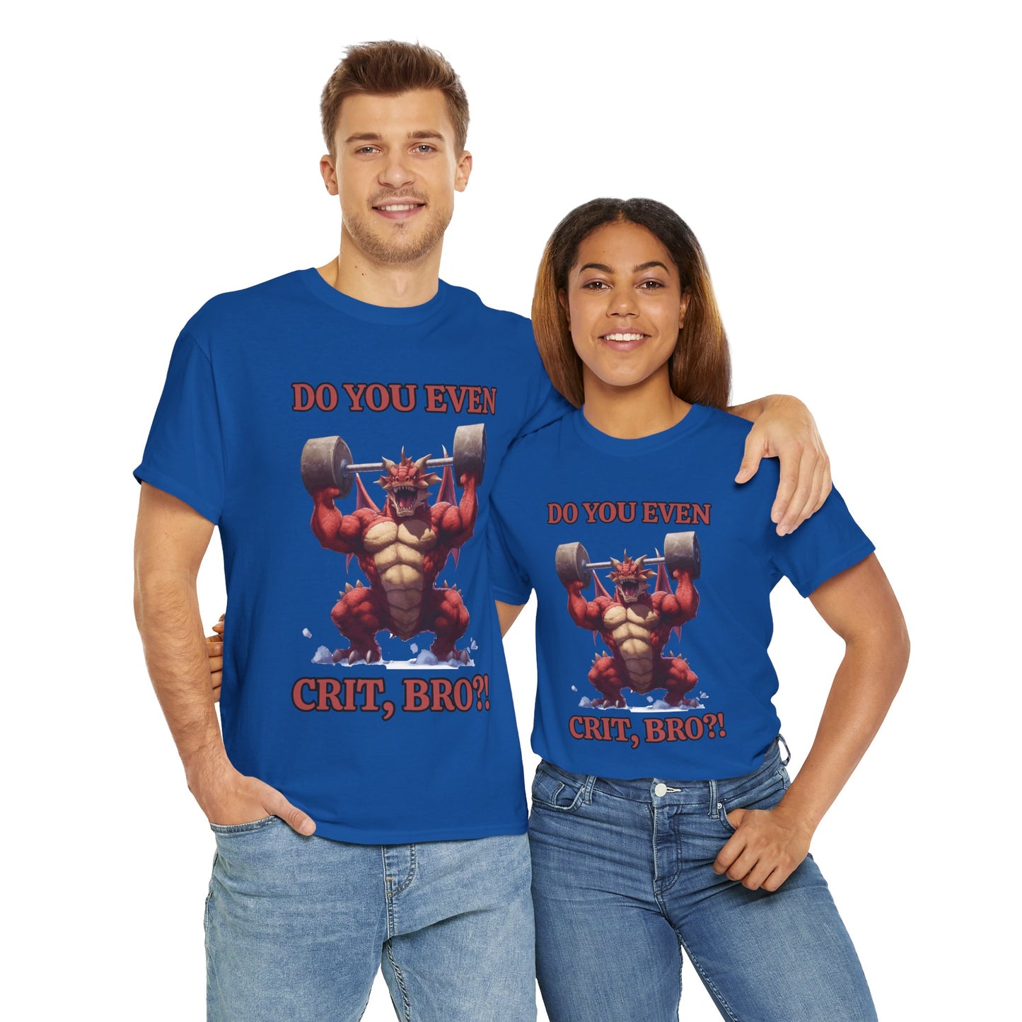 Muscle Tee for D&D Enthusiasts | Gym Humor | Do You Even Crit Bro? | Workout Gift | Unisex Heavy Cotton Tee, Funny Gym Shirt, DND, RPG, TTRPG, Geek, Nerd, Dragon