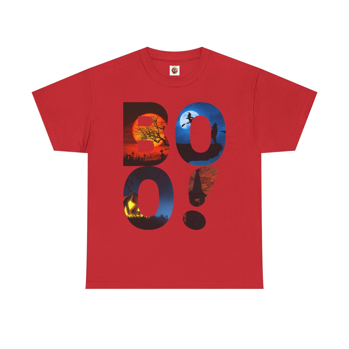 Cute Funny Halloween Boo! Unisex Heavy Cotton Tee Shirt T-Shirt - For Horror Lovers, Scary, Geek, Nerd
