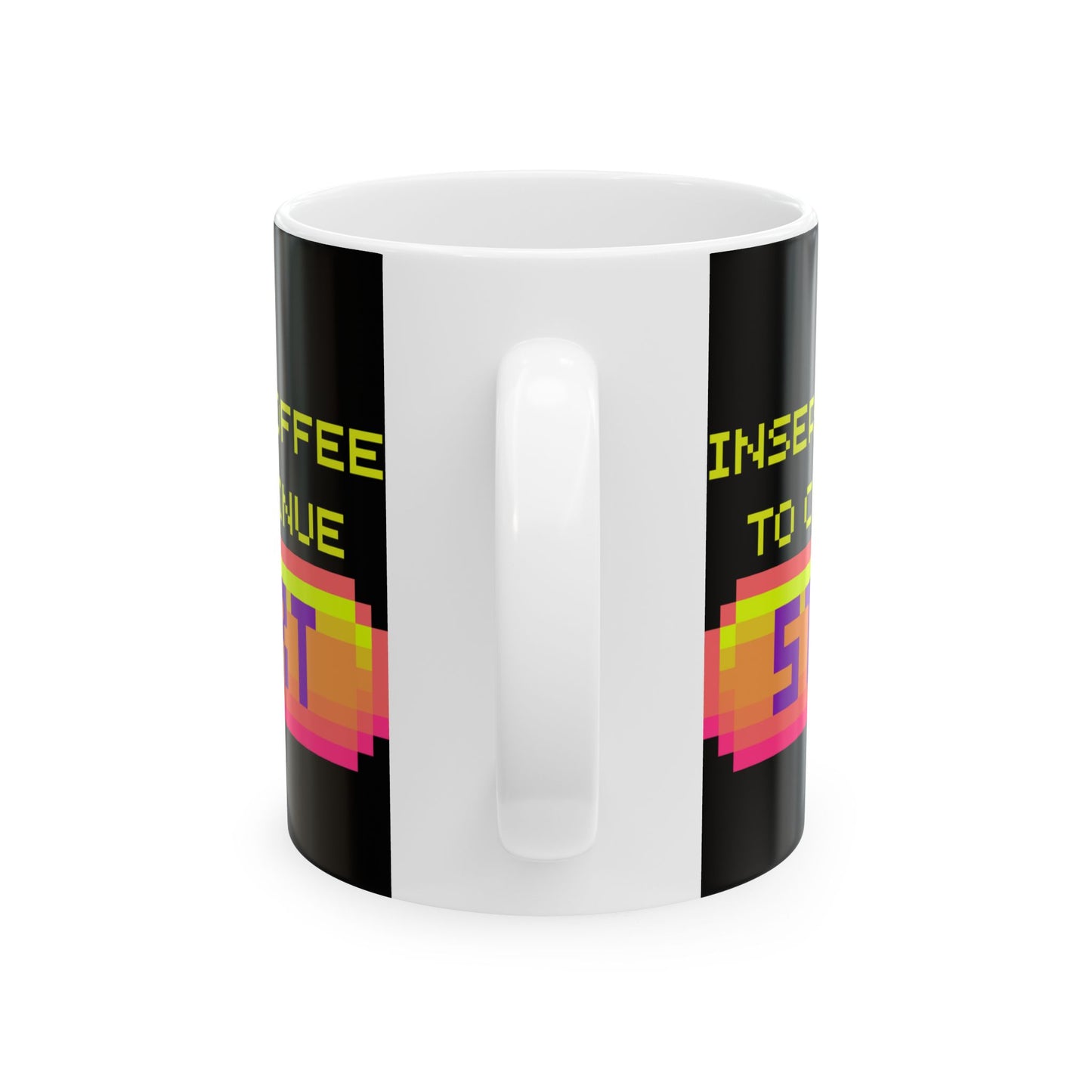 Retro Gamer 'Insert Coffee To Continue' Ceramic Coffee Mug - 11oz & 15oz - Perfect Gift for Gamers, Gaming, Video Games, Geek, Nerd