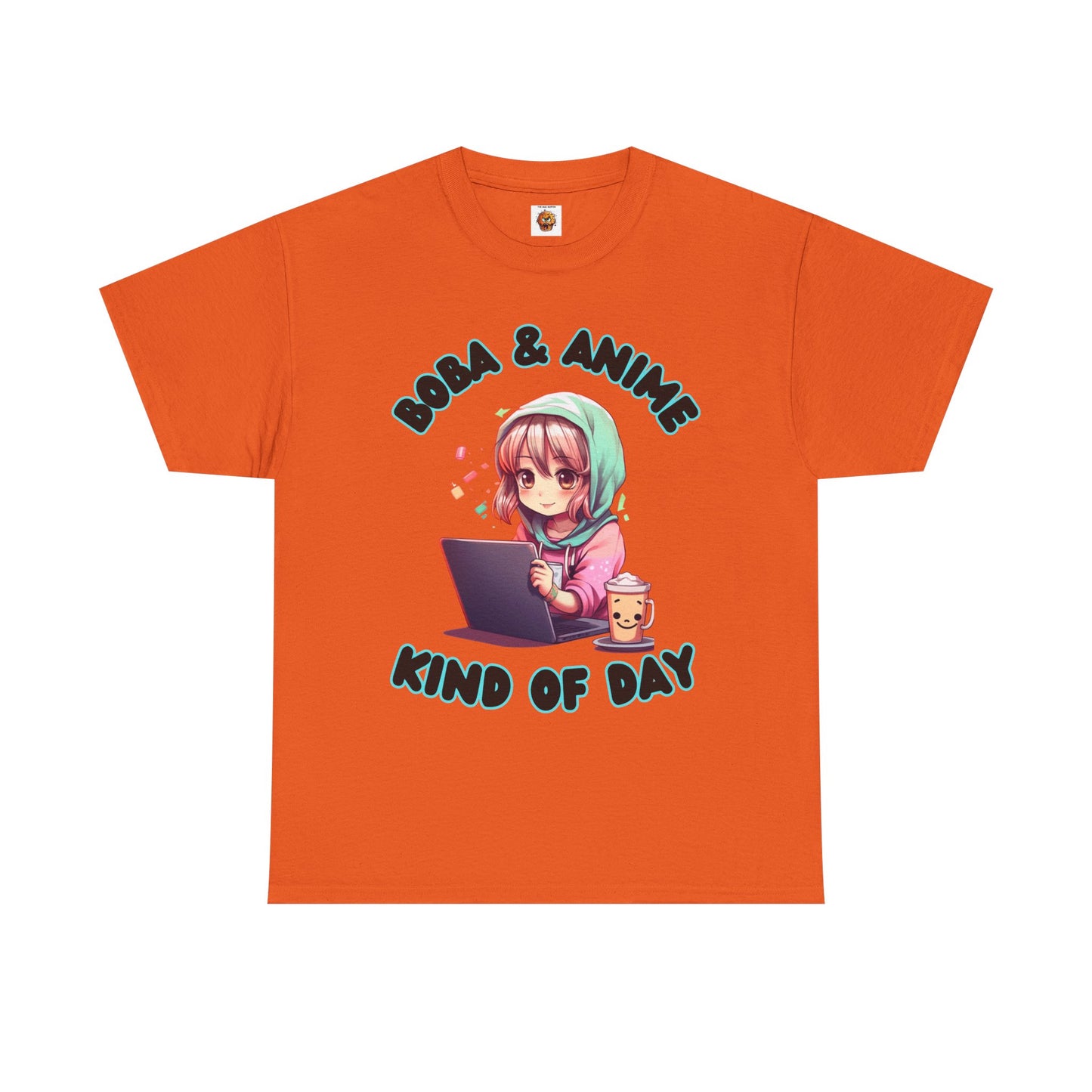 Cute Kawaii Chibi Girl Boba & Anime Unisex Heavy Cotton Tee Shirt T-Shirt - Perfect for Relaxing Days, Weeb, Otaku, Geek, Nerd
