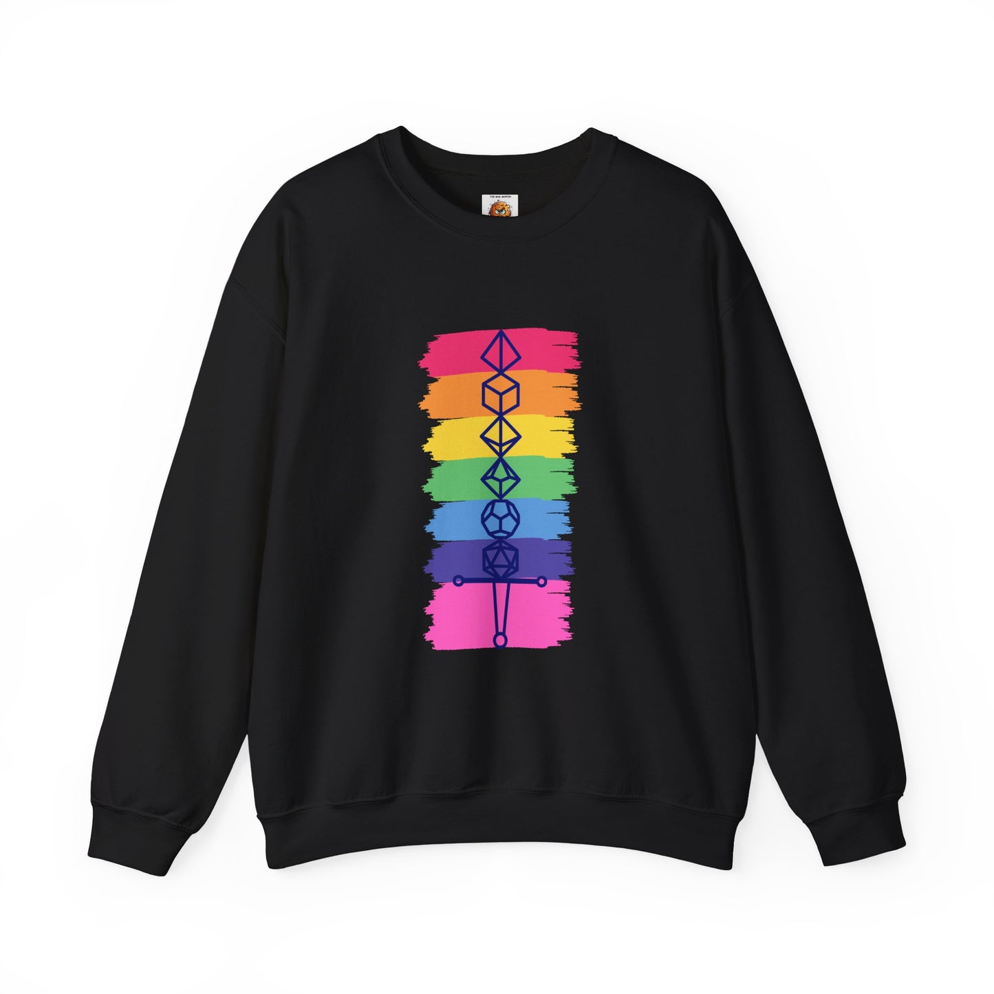 Safe Space Pride Month Rainbow Sword Dungeons and Dragons DND Unisex Heavy Blend Sweatshirt T-Shirt - RPG, TTRPG, Roleplaying, Geek, Nerd