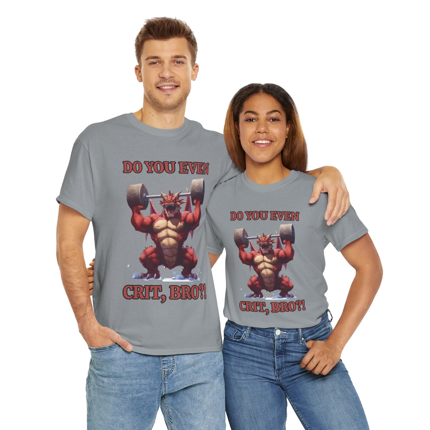 Muscle Tee for D&D Enthusiasts | Gym Humor | Do You Even Crit Bro? | Workout Gift | Unisex Heavy Cotton Tee, Funny Gym Shirt, DND, RPG, TTRPG, Geek, Nerd, Dragon