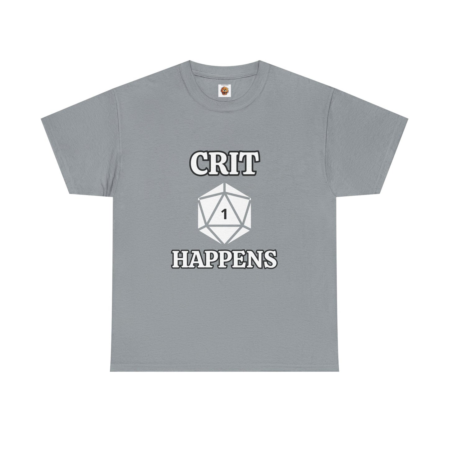 'Crit Happens' D20 Gaming Humor Tee, Unisex Graphic T-Shirt for Gamers, Funny D&D Apparel, Gift for RPG Players, Casual Wear for Game Nights, DND, RPG, TTRPG, Geek, Nerd