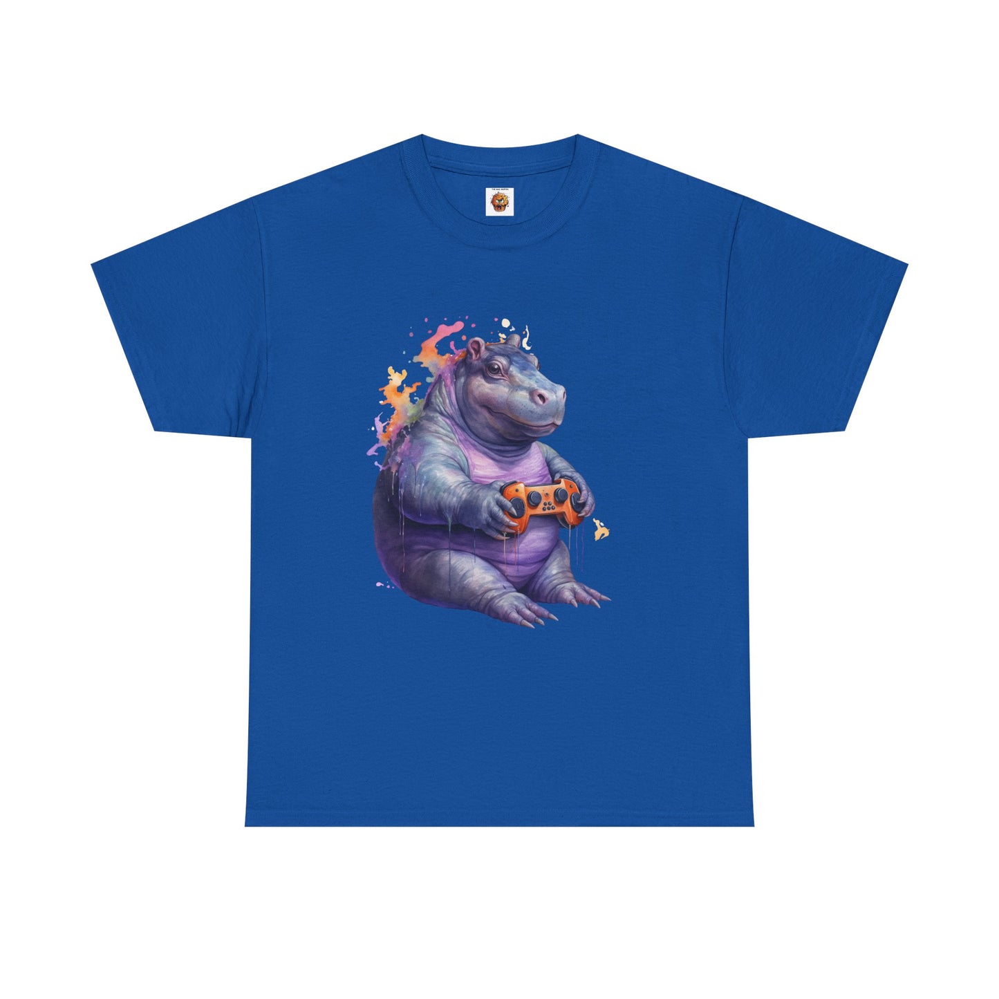 Cute Kawaii Gaming Pygmy Hippo Unisex Heavy Cotton Tee - Fun and Quirky Shirt for Gamers, Video Game, Girl, Anime, Weeb, Otaku, Moo Deng, Thailand