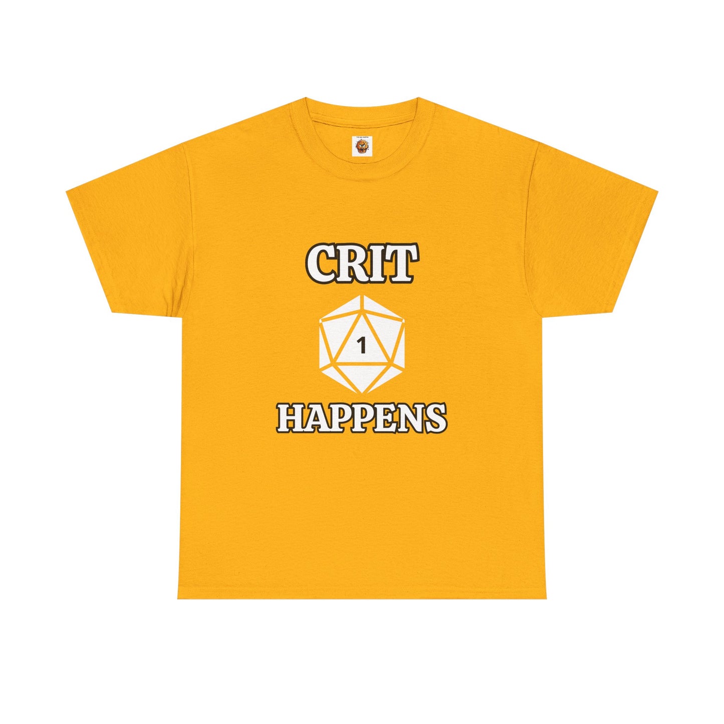'Crit Happens' D20 Gaming Humor Tee, Unisex Graphic T-Shirt for Gamers, Funny D&D Apparel, Gift for RPG Players, Casual Wear for Game Nights, DND, RPG, TTRPG, Geek, Nerd