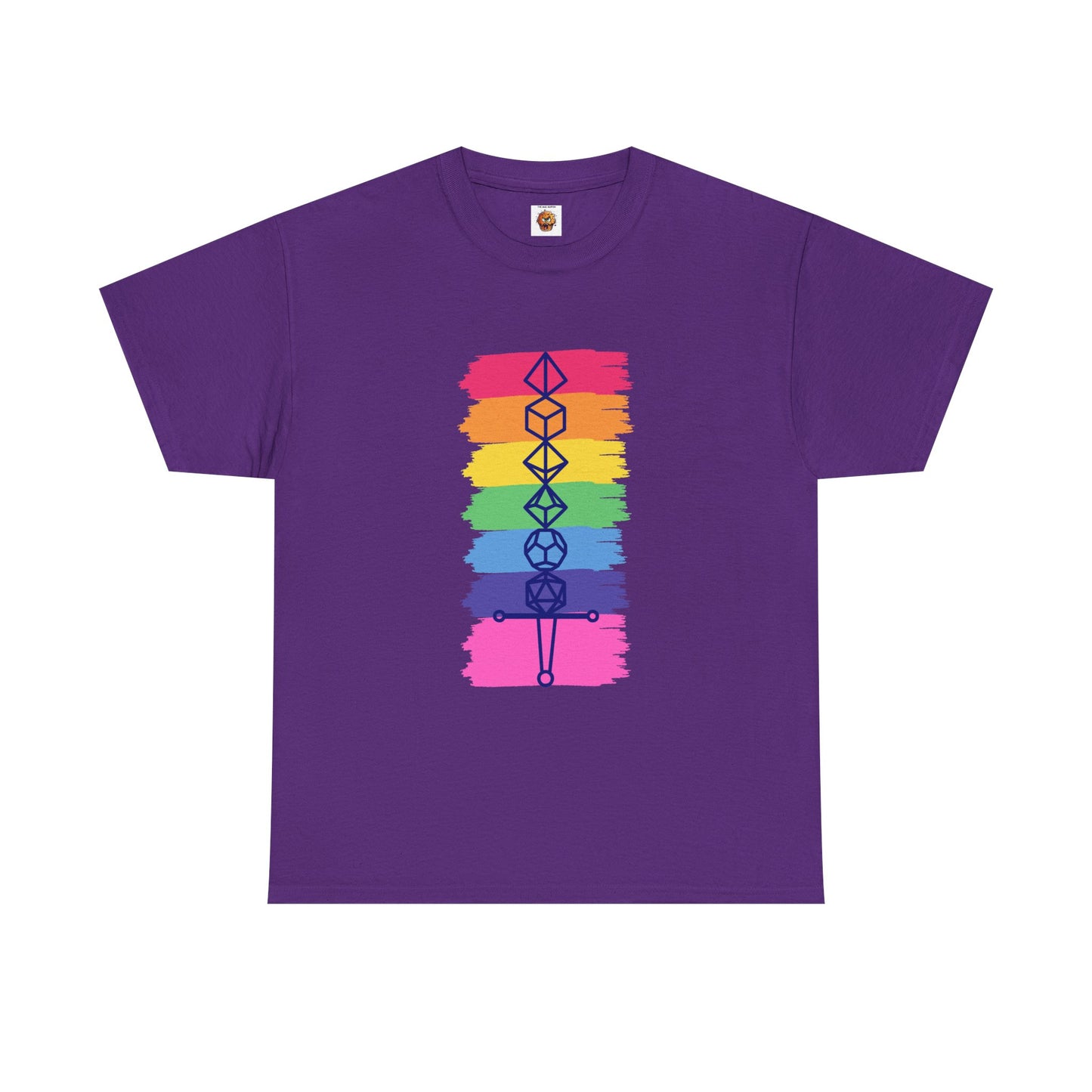 Safe Space Pride Month Rainbow Sword Dungeons and Dragons DND Unisex Heavy Cotton Tee Shirt T-Shirt - RPG, TTRPG, Roleplaying, Geek, Nerd