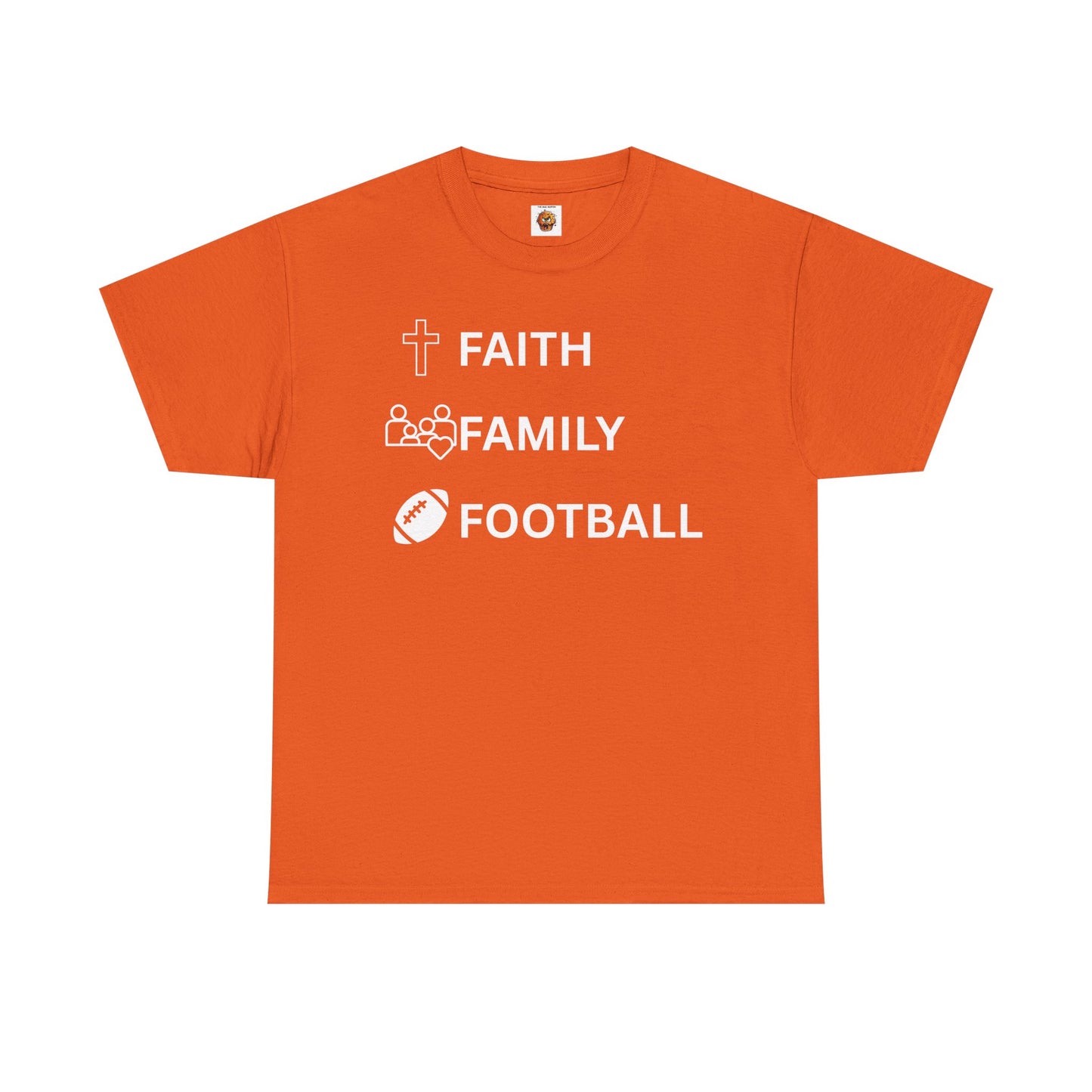 Faith, Family, Football Unisex Comfortable Cotton Tee for Casual Days, Gift for Friends, Weekend Wear, Relaxed Style, Unisex Graphic Tee