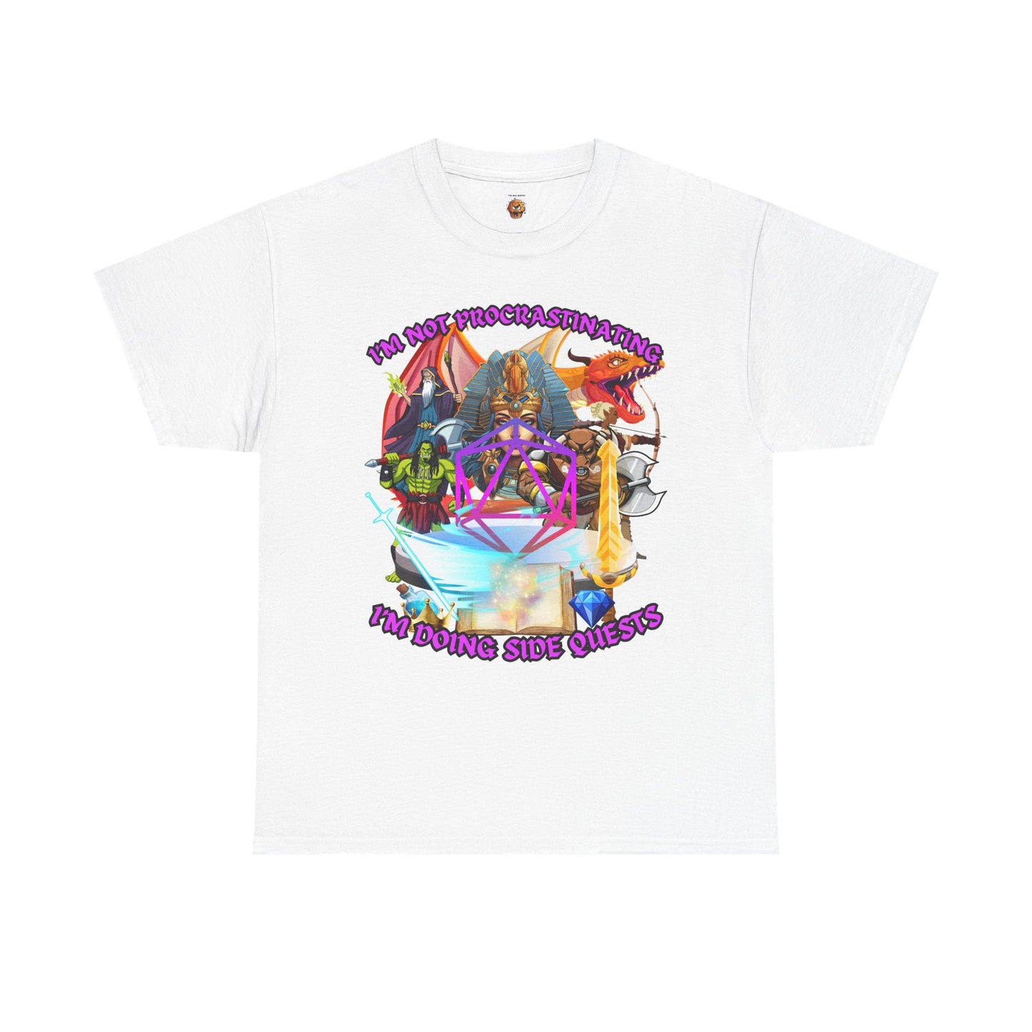 Quirky Funny Graphic Tee - "I'm Not Procrastinating, I'm Doing Side Quests" - Fun Gift for Gamers, Cozy Casual Wear, Summer Vibes, DND, RPG, TTRPG, Geek, Nerd