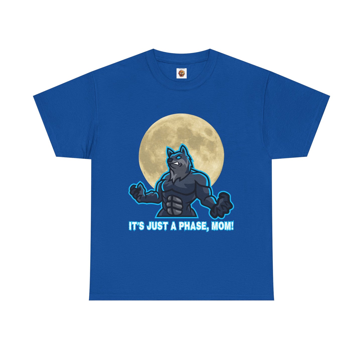 'It's Just A Phase, Mom!' Moon & Werewolf Graphic Tee Shirt T-Shirt – Perfect for Teenagers and Moms! Funny, Horror, Scary, Gothic, Halloween, Geek, Nerd