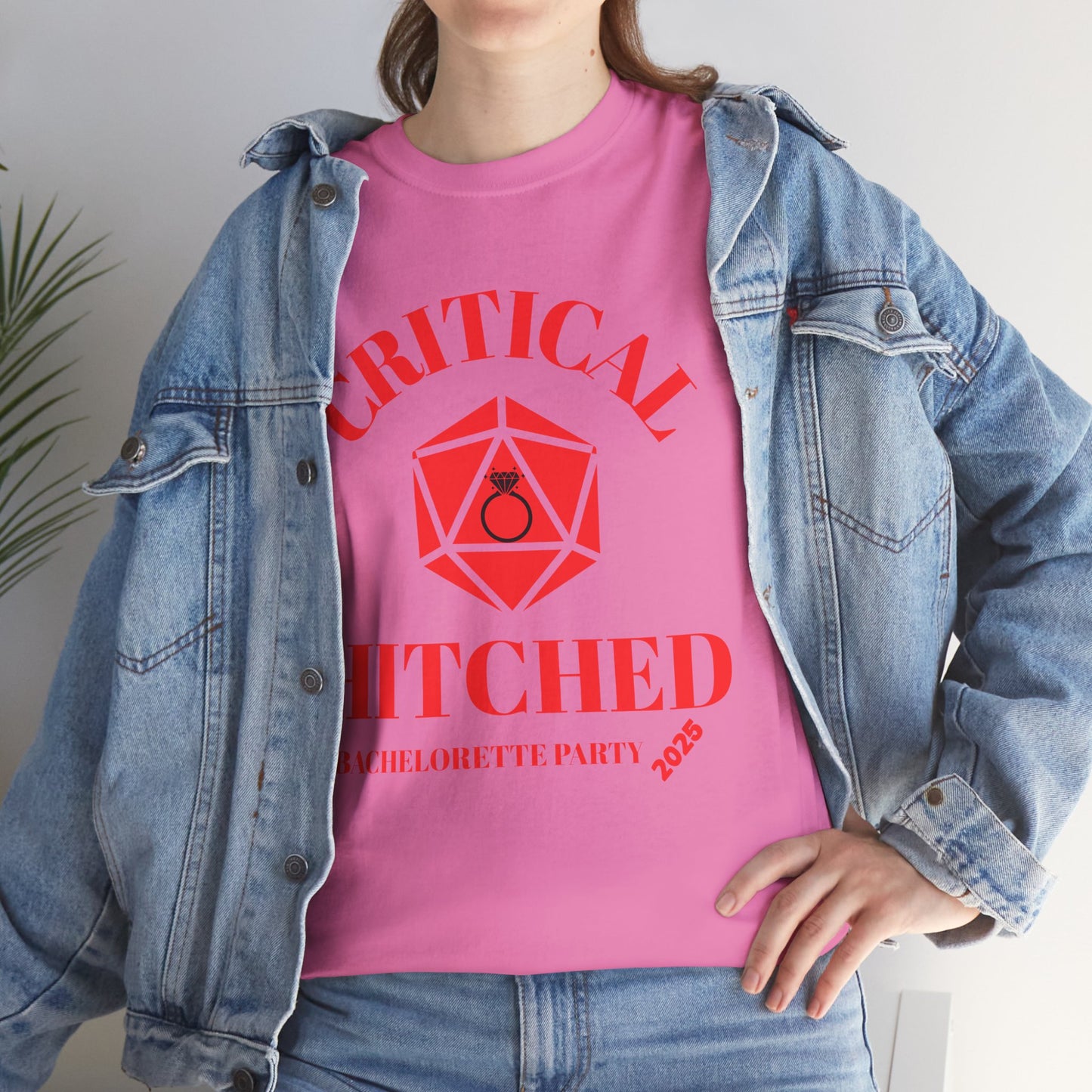 Critical Hitched Bachelorette Party 2025 Tee - Unisex Heavy Cotton, D&D, DND, RPG, TTRPG, Geek, Nerd, Wedding, Engagement