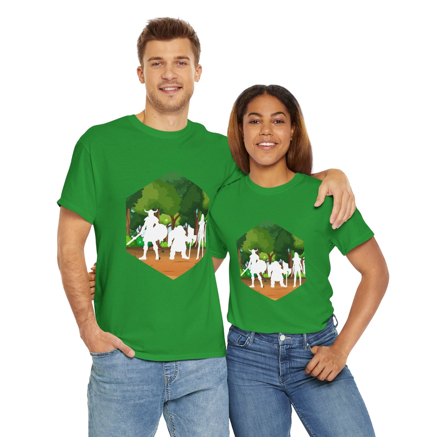 Adventurer's Quest D20 Outline Dungeons and Dragons DND Unisex Heavy Cotton Tee Shirt T-Shirt - RPG, TTRPG, Roleplaying, Geek, Nerd