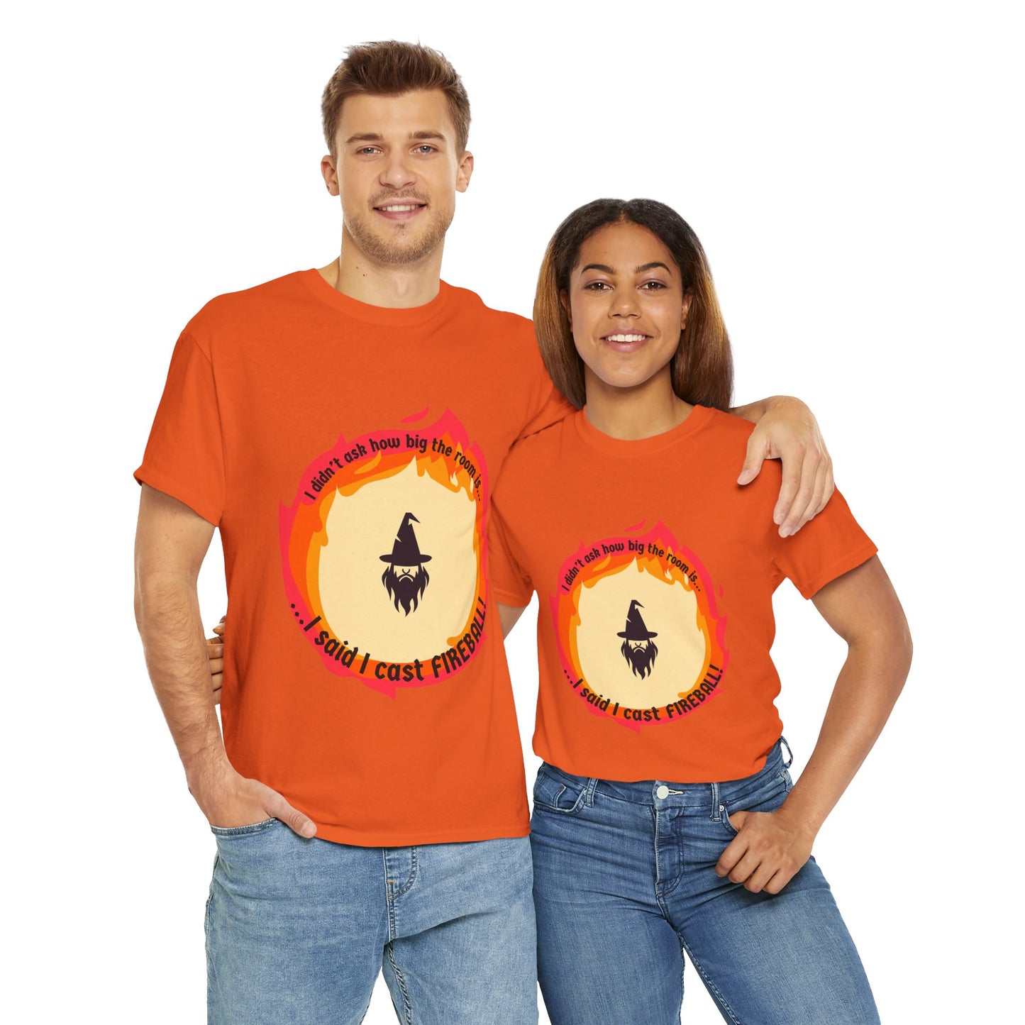 Dungeons and Dragons Unisex Heavy Cotton Tee - "I Said I Cast Fireball" Funny Wizard T-Shirt, DND, RPG, TTRPG, Geek Nerd