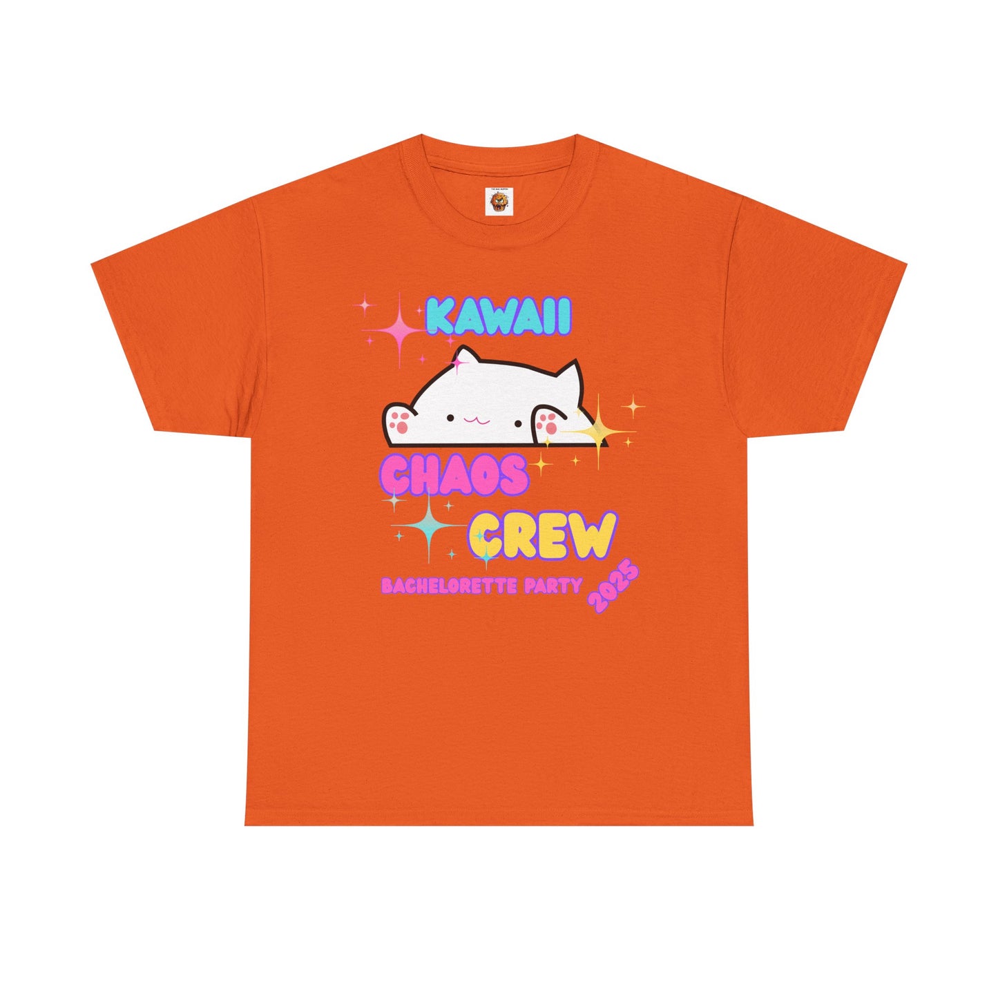 Cute Kawaii Chaos Crew Bachelorette Party 2025 Unisex Heavy Cotton Tee - Perfect for Anime Lovers, Funny, Weeb, Otaku, Geek, Nerd, Cat
