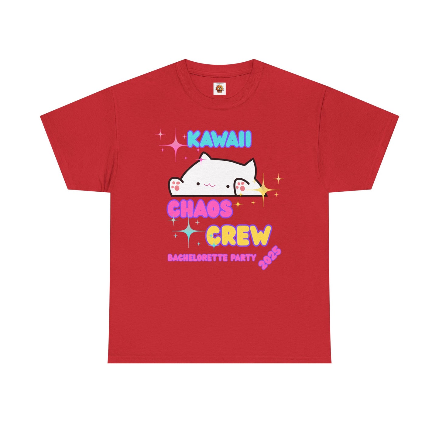 Cute Kawaii Chaos Crew Bachelorette Party 2025 Unisex Heavy Cotton Tee - Perfect for Anime Lovers, Funny, Weeb, Otaku, Geek, Nerd, Cat