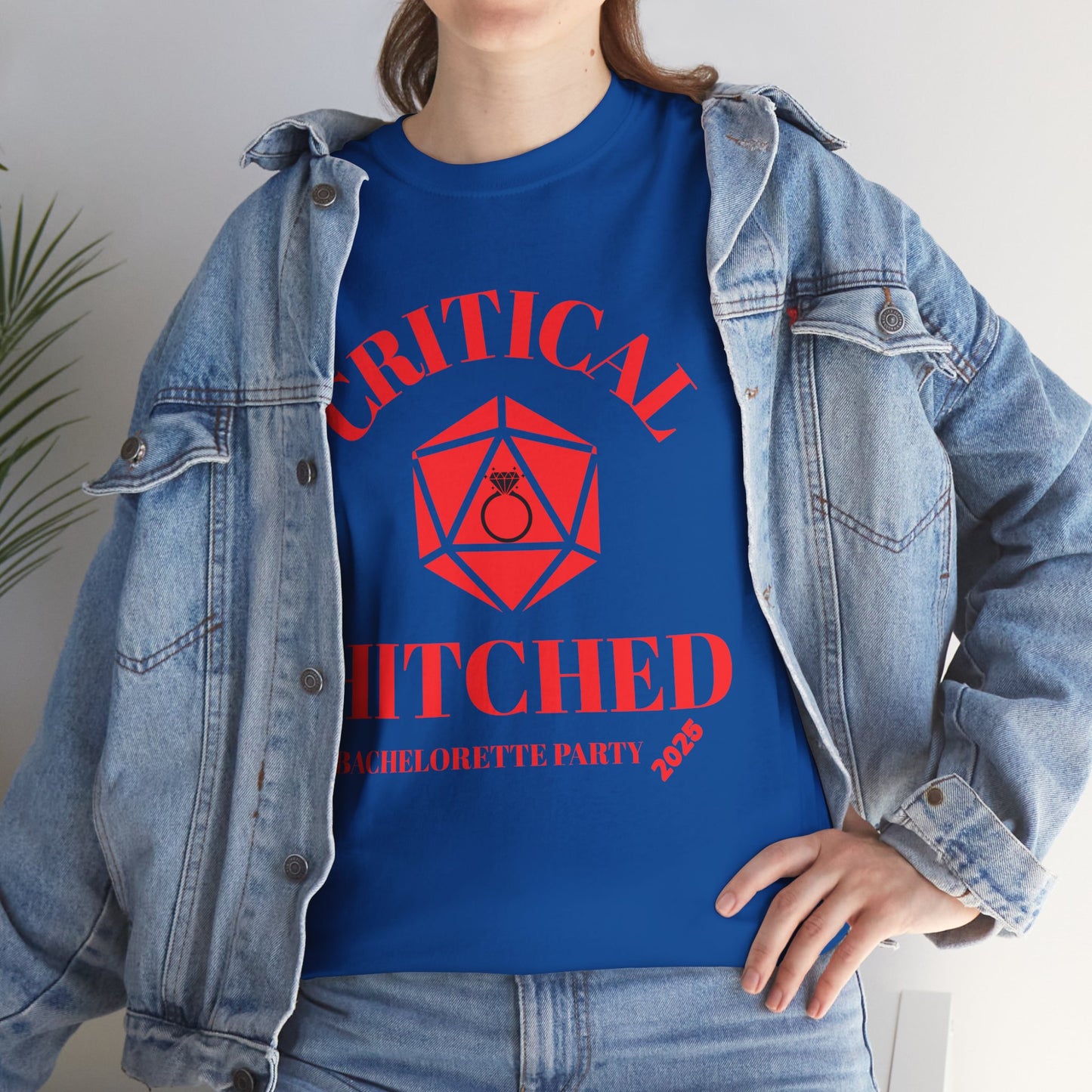 Critical Hitched Bachelorette Party 2025 Tee - Unisex Heavy Cotton, D&D, DND, RPG, TTRPG, Geek, Nerd, Wedding, Engagement
