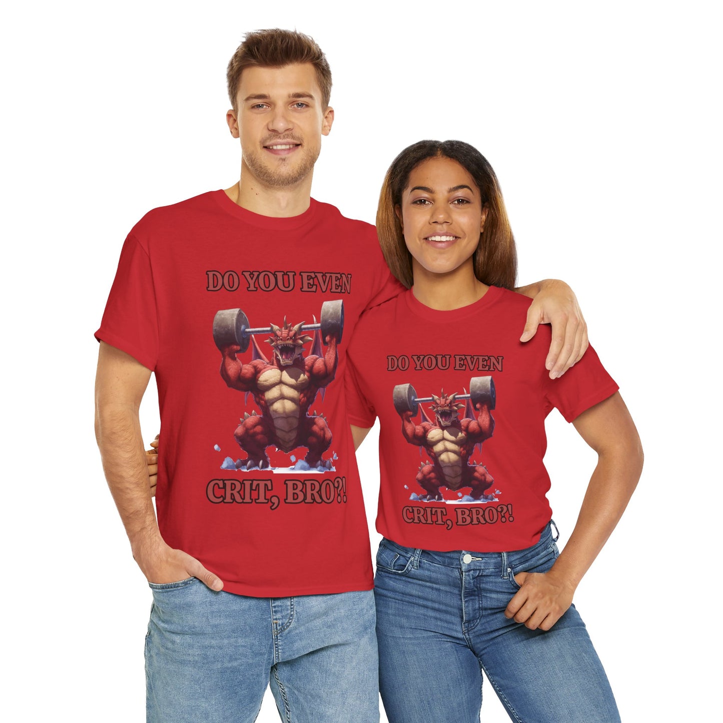 Muscle Tee for D&D Enthusiasts | Gym Humor | Do You Even Crit Bro? | Workout Gift | Unisex Heavy Cotton Tee, Funny Gym Shirt, DND, RPG, TTRPG, Geek, Nerd, Dragon