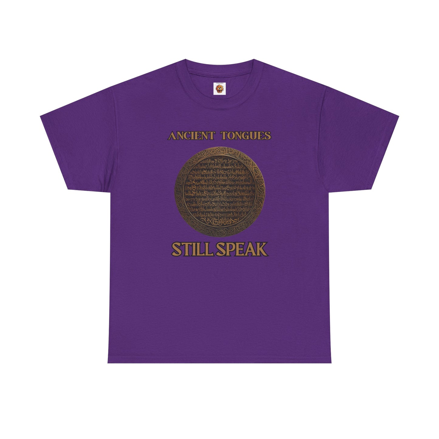 'Ancient Tongues Still Speak' Old Elvish Dwarvish Language Unisex Heavy Cotton Tee, Graphic Tee, Gift for Linguists, Casual Wear, Unique Quote Shirt, DND, RPG, TTRPG, Geek, Nerd