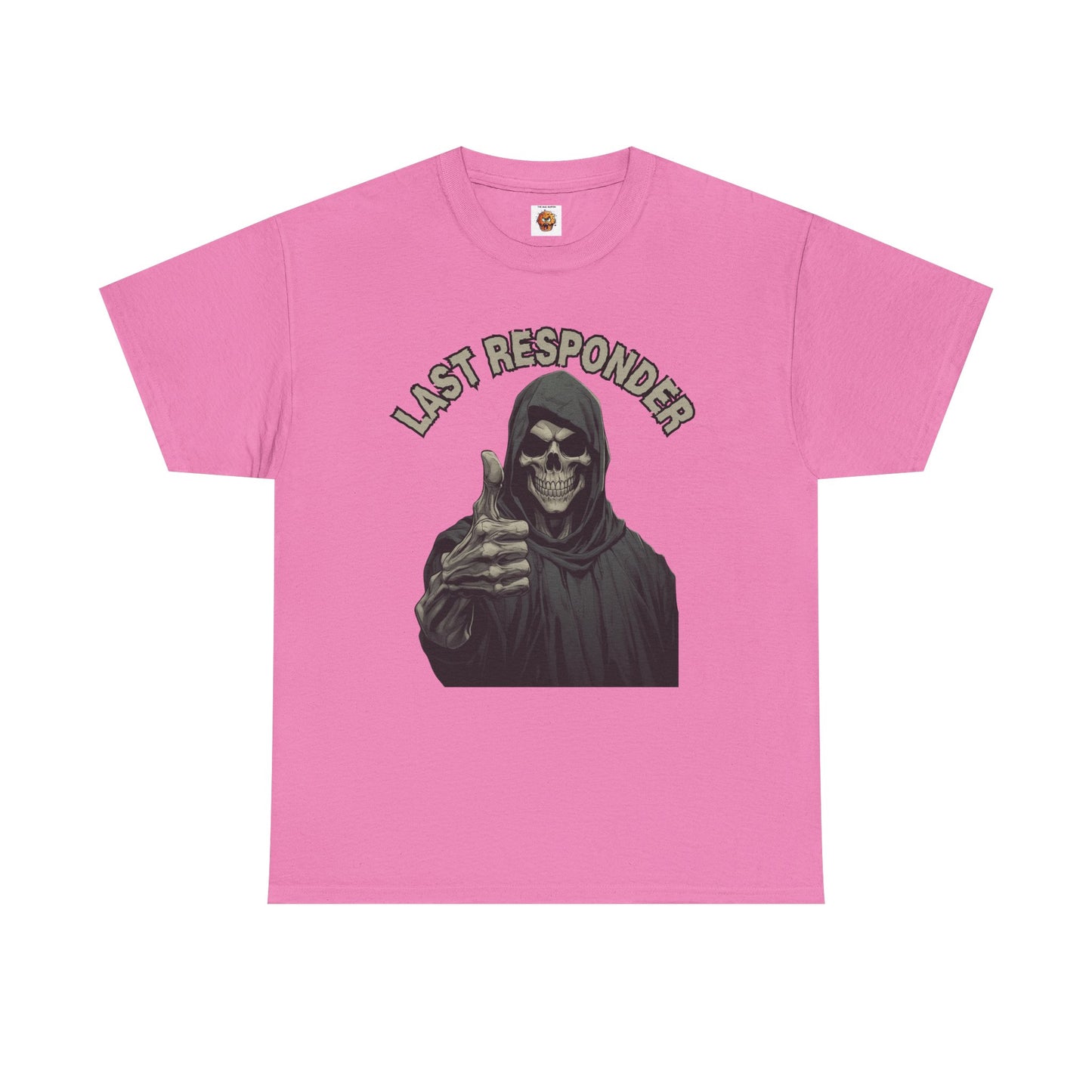 Last Responder Grim Reaper Death Unisex Heavy Cotton Tee Shirt - Horror, Scary, Creepy, Halloween, Dark Black Humor, Geek, Nerd