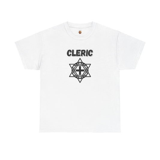 Cleric Icon Symbol Dungeons and Dragons DND Heavy Cotton Tee Shirt T-Shirt - RPG, TTRPG, Roleplaying, Geek, Nerd